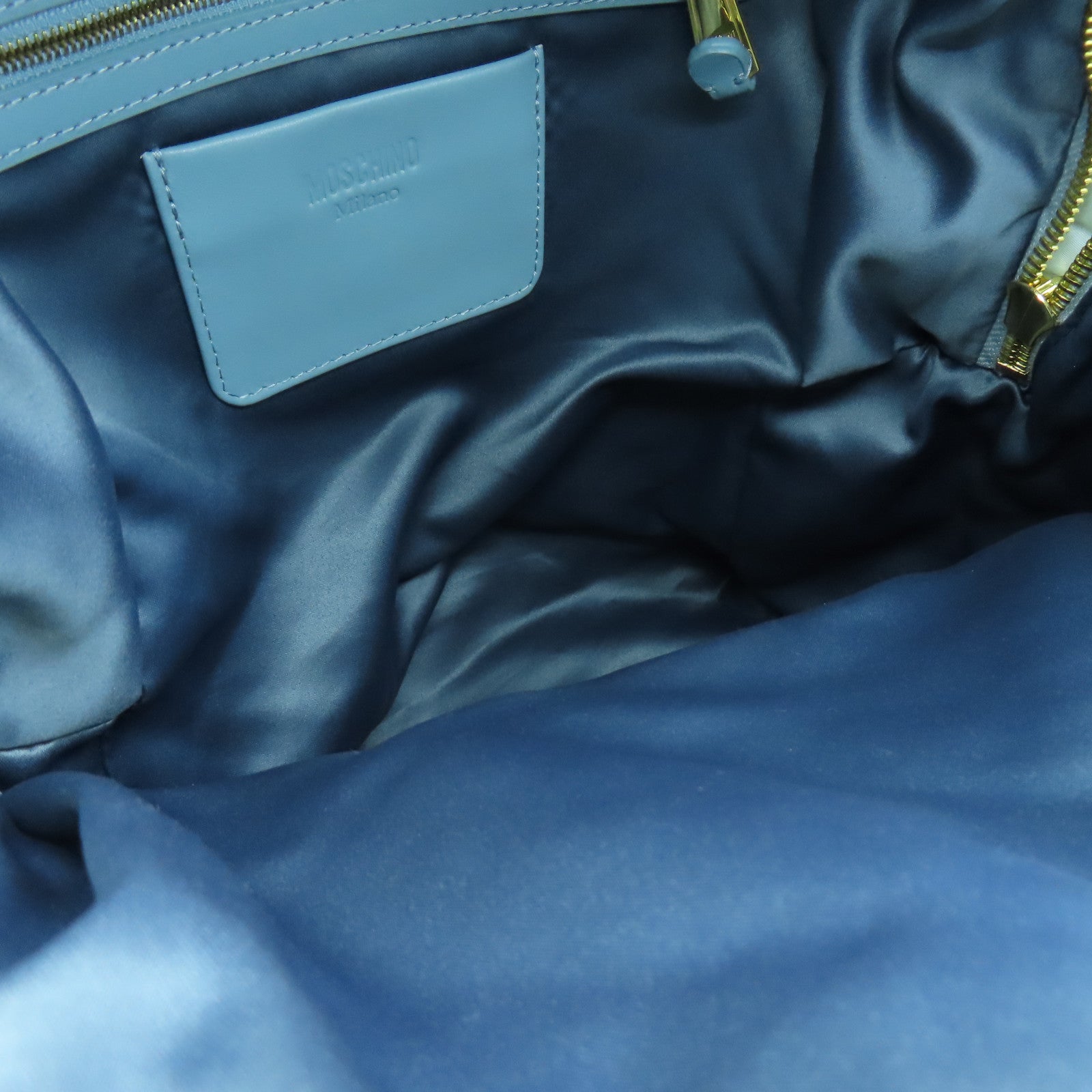 MOSCHINO Rhombus Nylon Backppack Gold Buckle Backpack Pink Blue