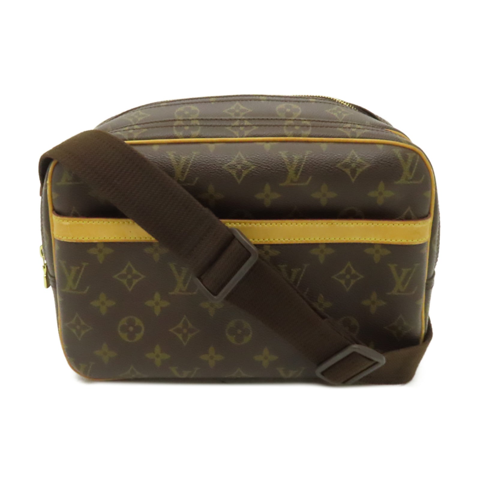 LOUIS VUITTON 【激減優惠】Monogram Reporter金扣肩背袋棕色