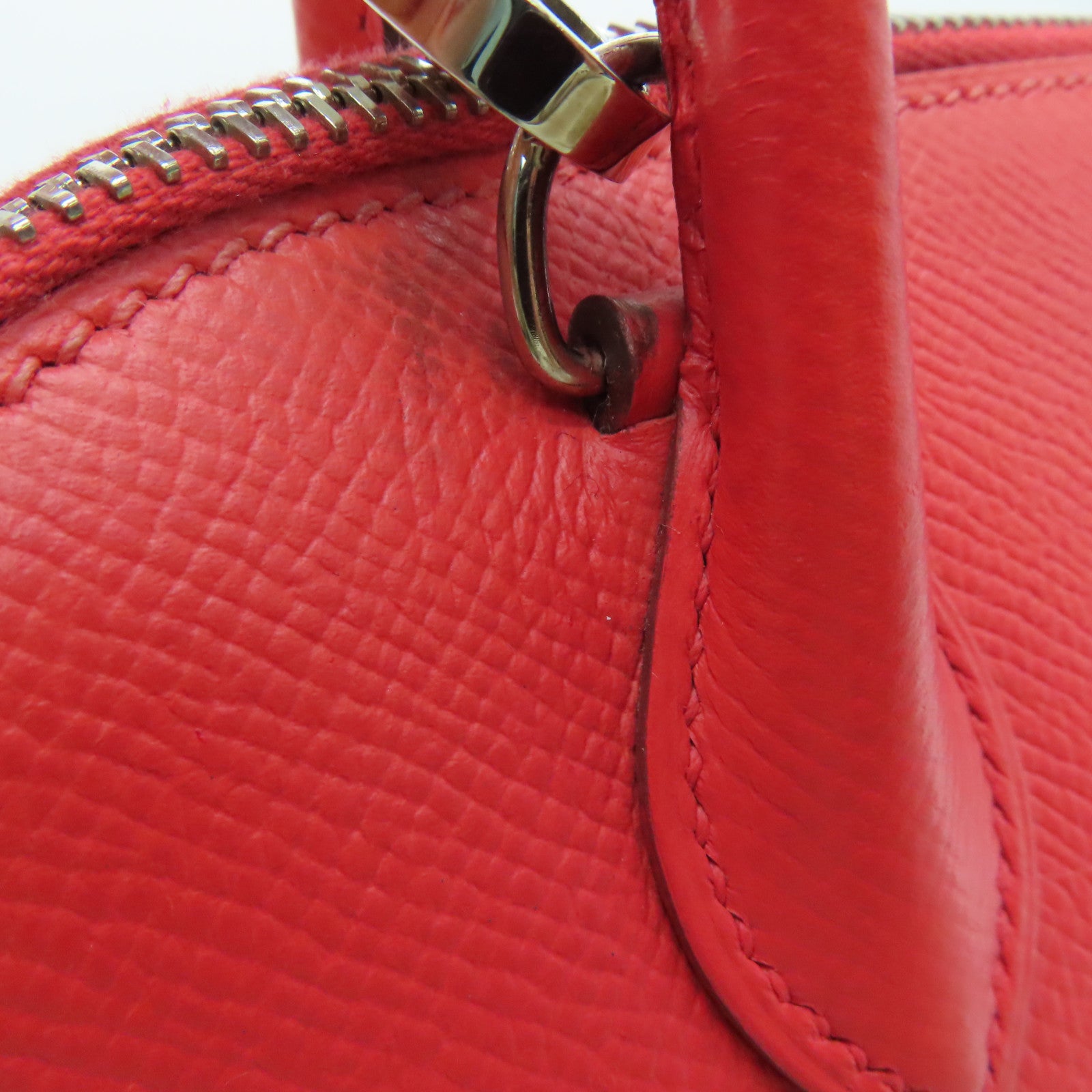 HERMES Epsom Leather Bolide 27 Silver Buckle Handle Shoulder Backpack Rose Jaipur/Red