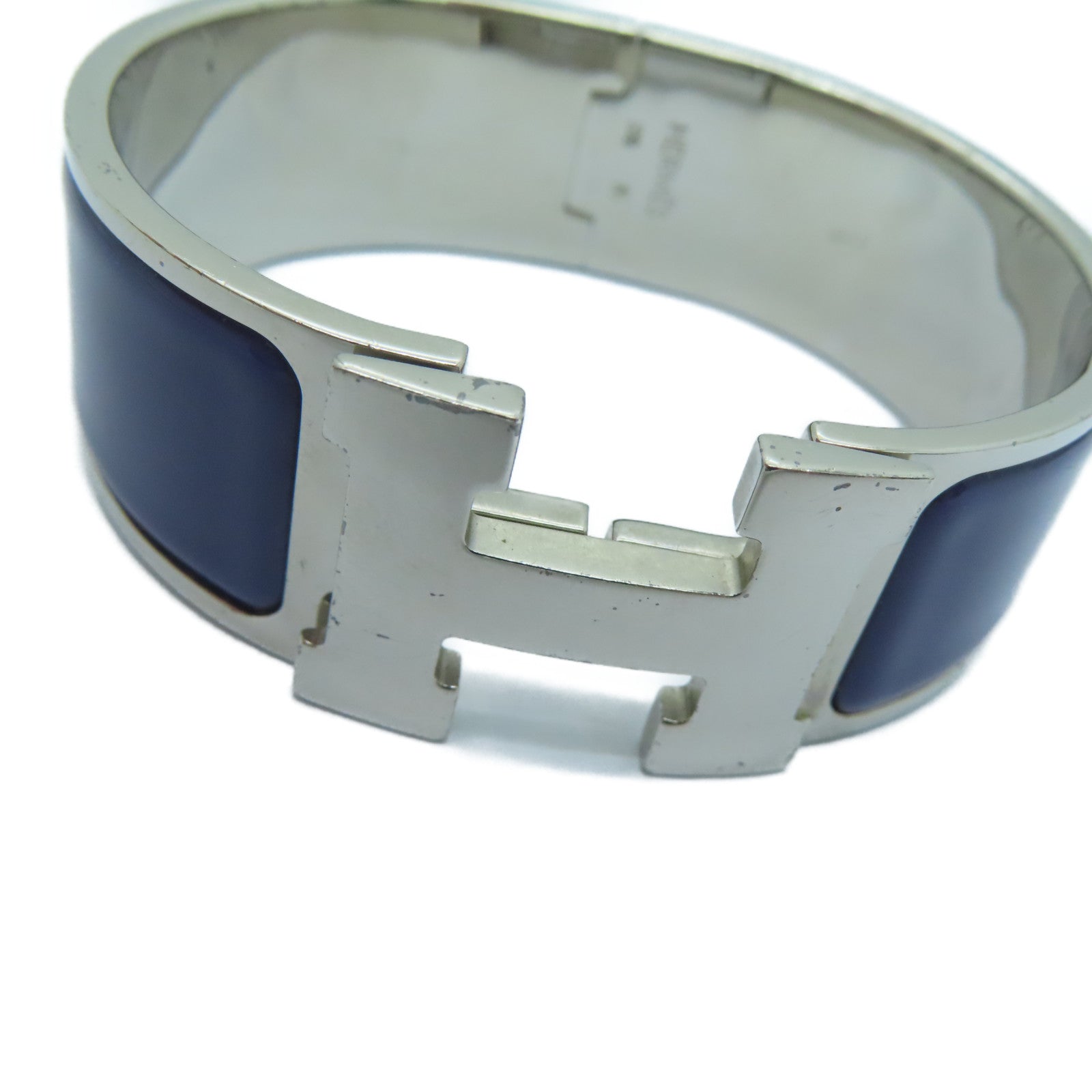 HERMES 【激減優惠】金屬Clic-Clac H Bracelet銀扣手鐲紫色
