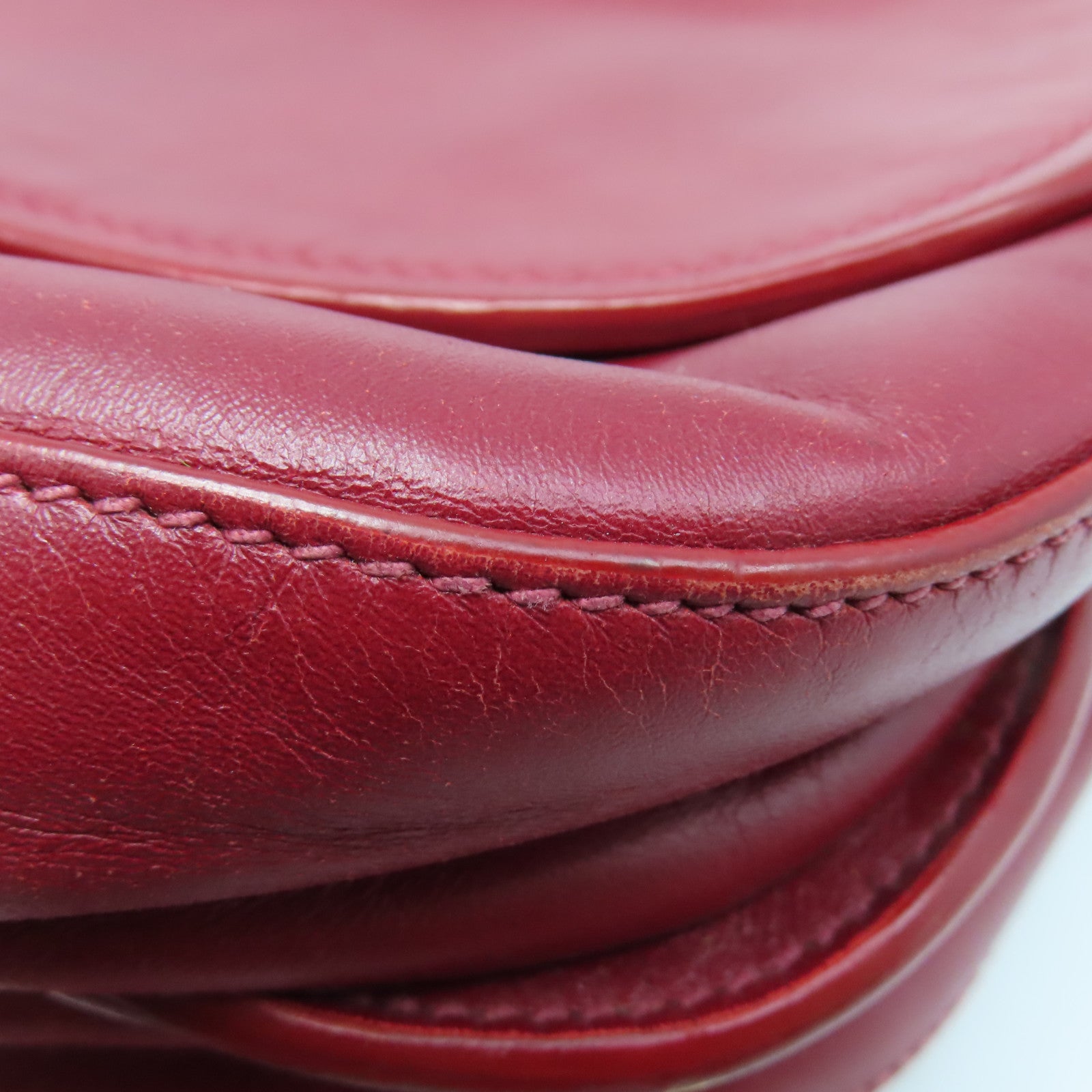 Miu Miu 牛皮皮革Shoulder Bag金扣鏈帶肩背袋紅色