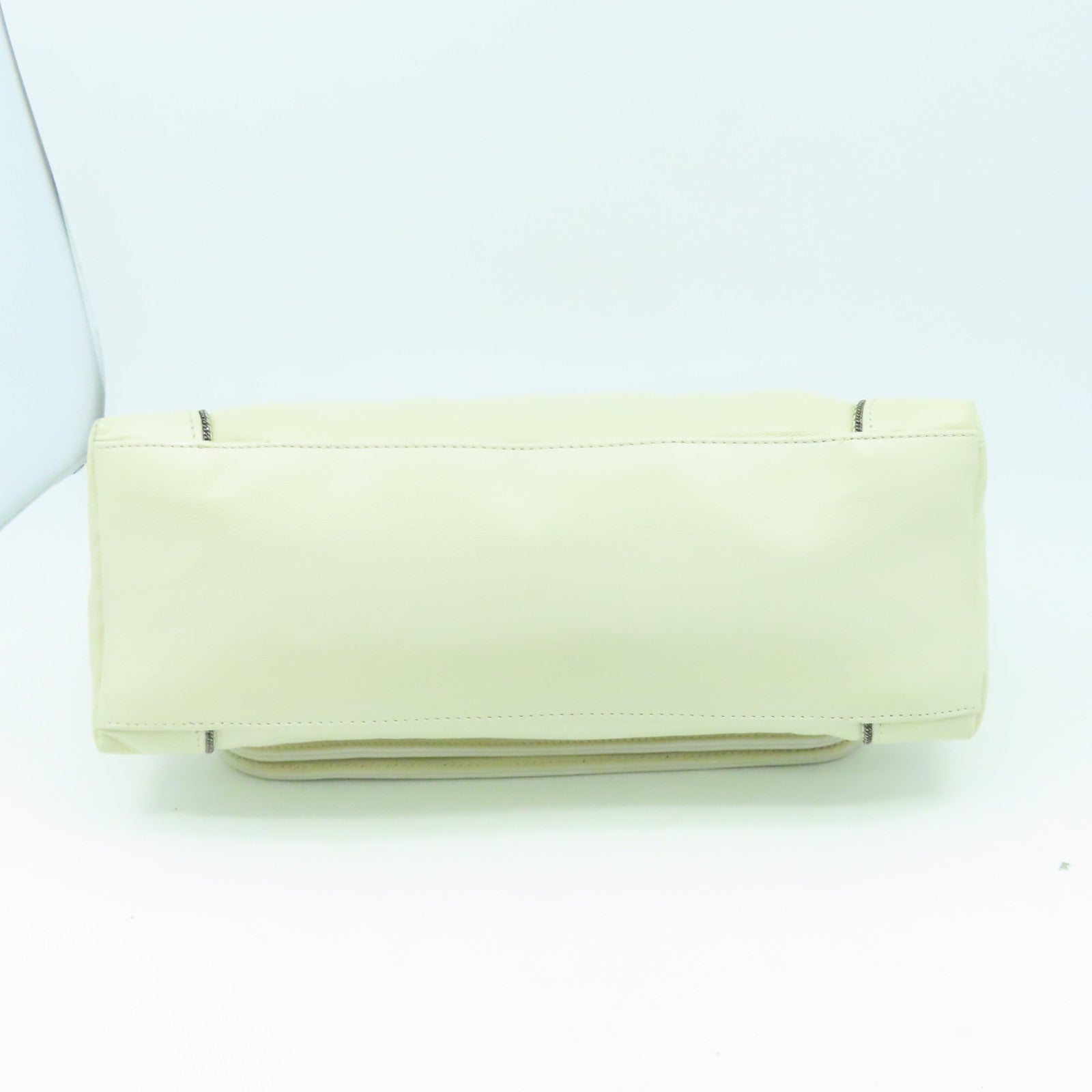 CHANEL 【激減優惠】羊皮皮革2 Way Shoulder Bag銀扣手挽肩背兩用袋米色