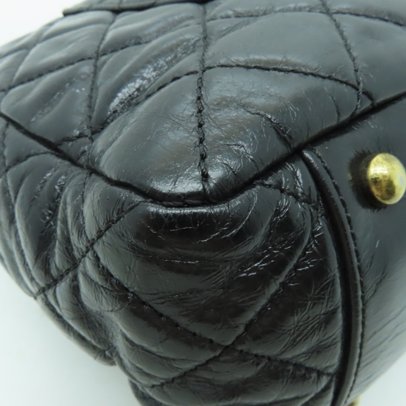 CHANEL 菱格牛皮皮革Shoulder Bag金扣鏈帶肩背袋黑色/紅色