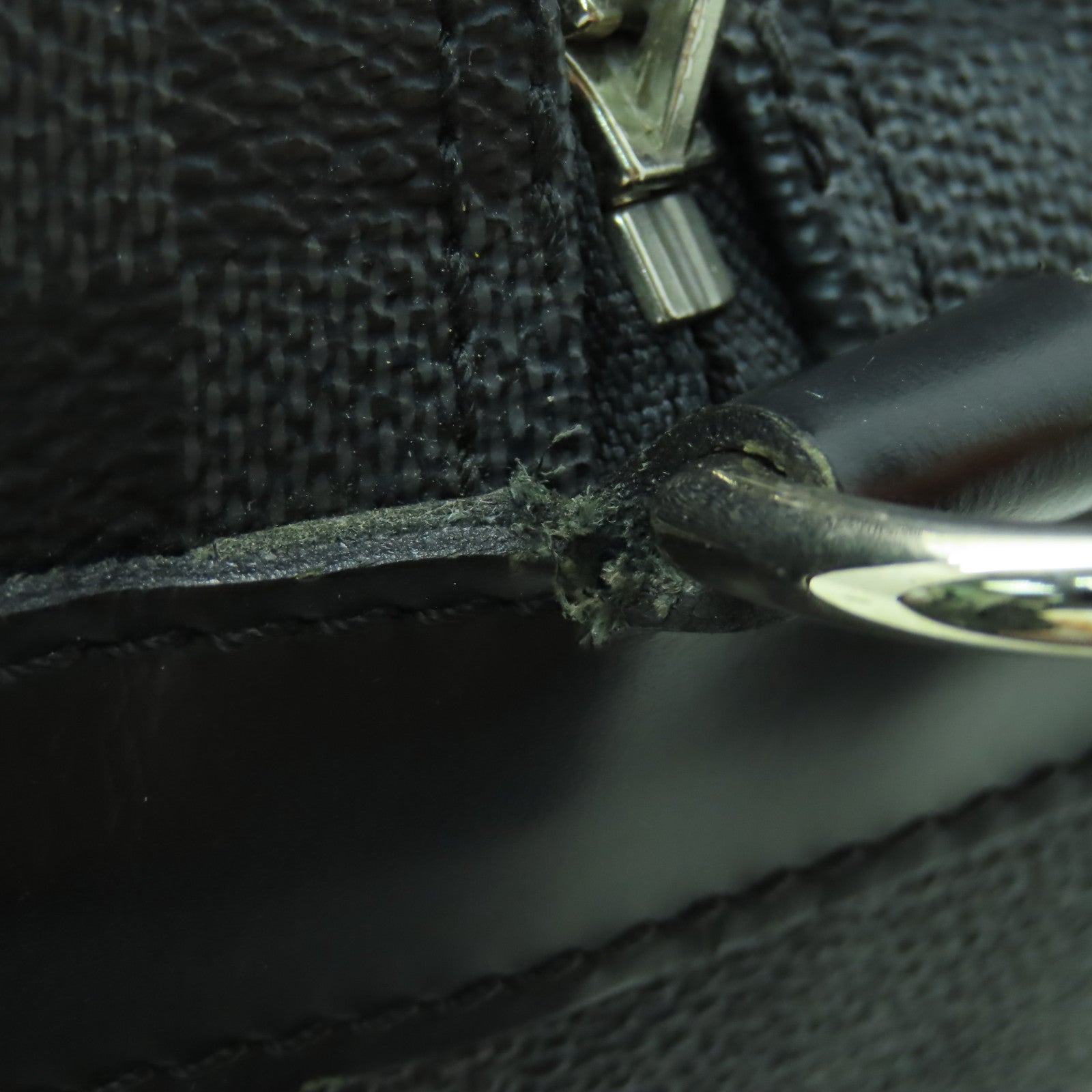 LOUIS VUITTON Damier Graphite Icare银扣公事包/手挽肩背两用袋黑色
