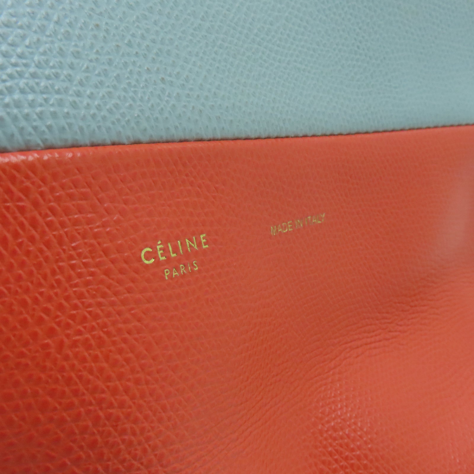 CELINE 【激減優惠】牛皮皮革Small Cabas金扣手挽肩背兩用袋綠色/橙色