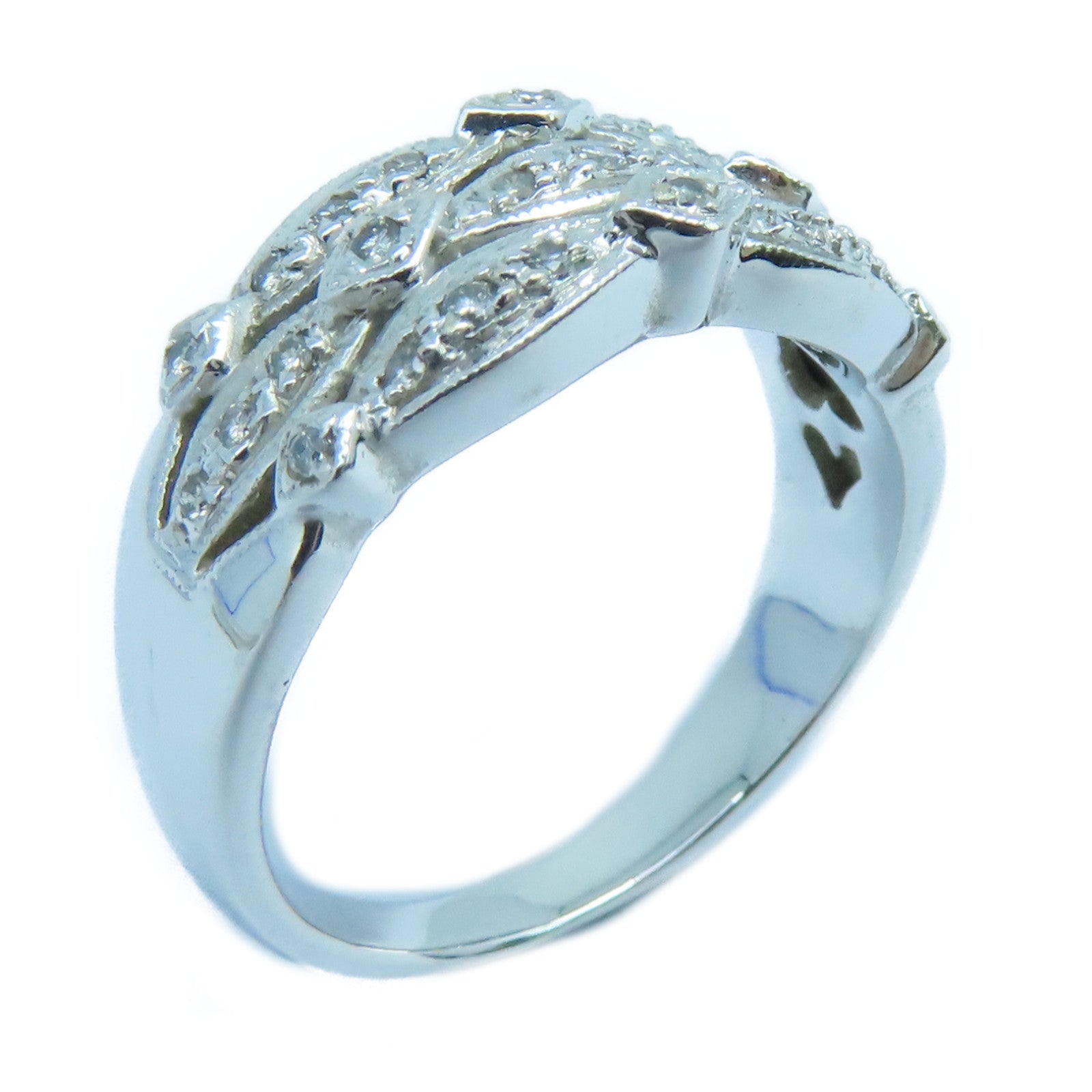 JEWELRY 【激減優惠】18K白金Diamond Ring鑽石戒指US#6銀色