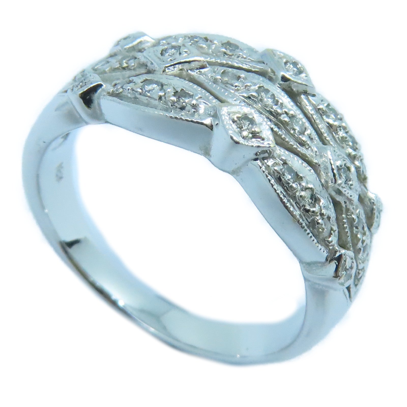 JEWELRY 【激減優惠】18K白金Diamond Ring鑽石戒指US#6銀色