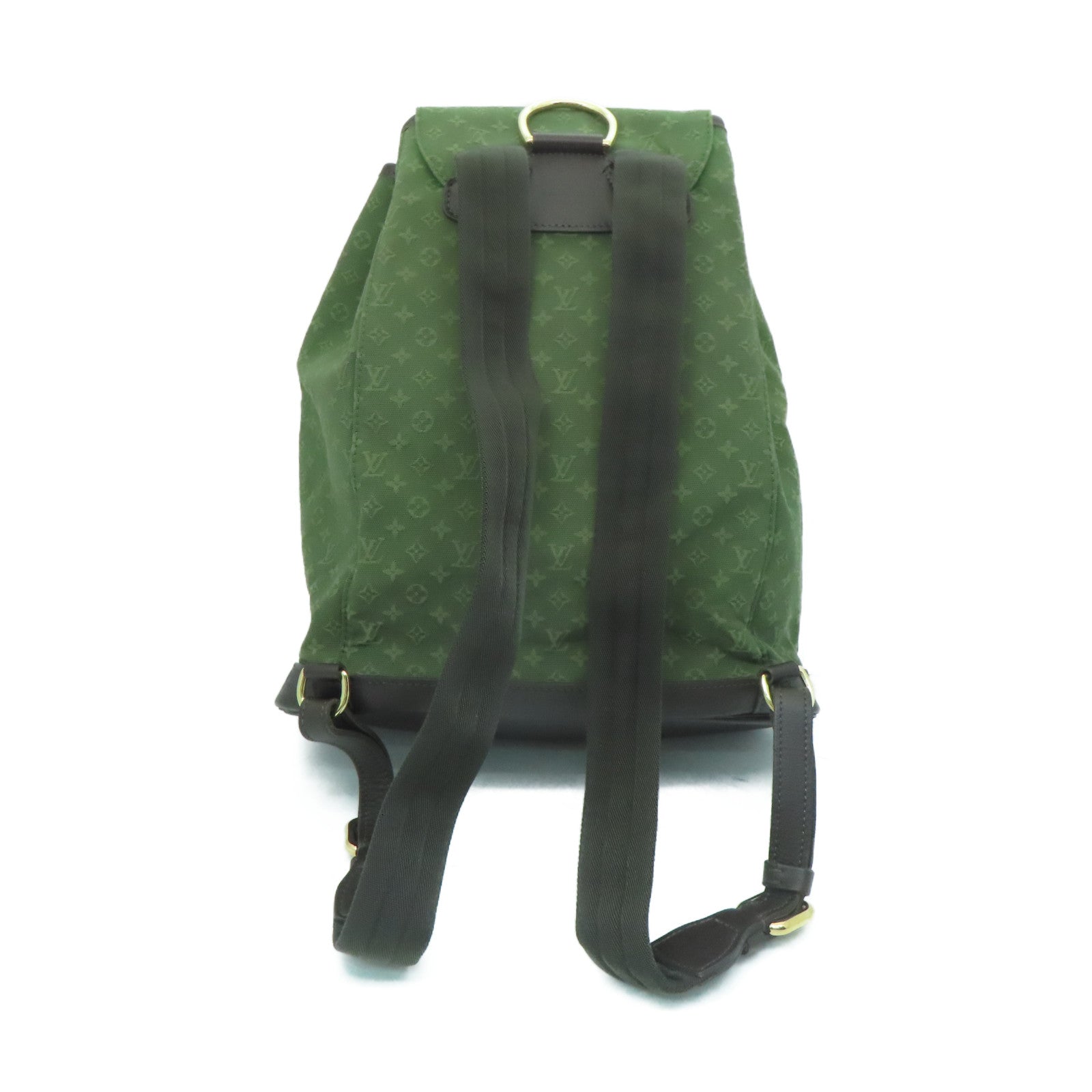 LOUIS VUITTON Monogram Mini Montsouris GM金扣背包綠色