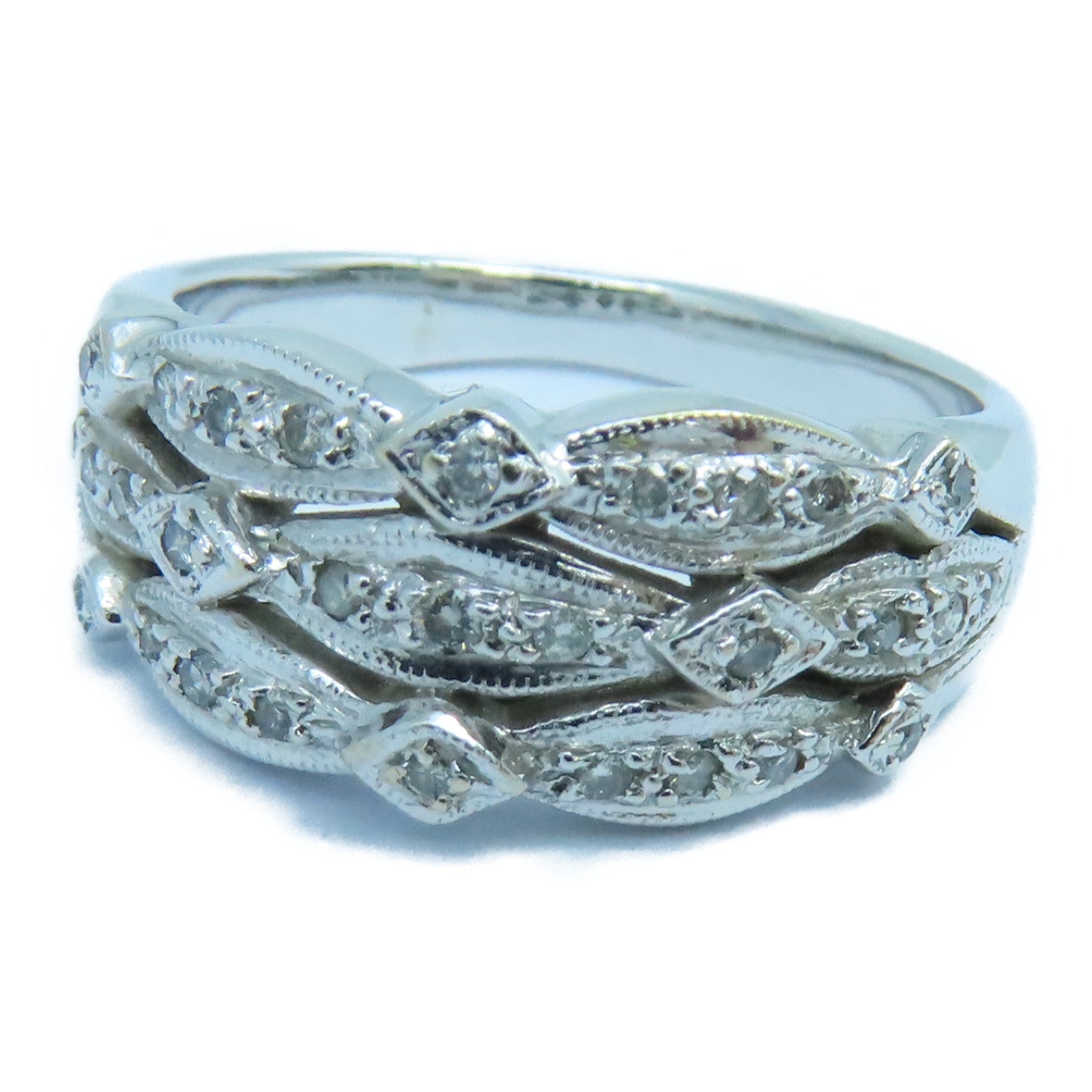 JEWELRY 【激減優惠】18K白金Diamond Ring鑽石戒指US#6銀色