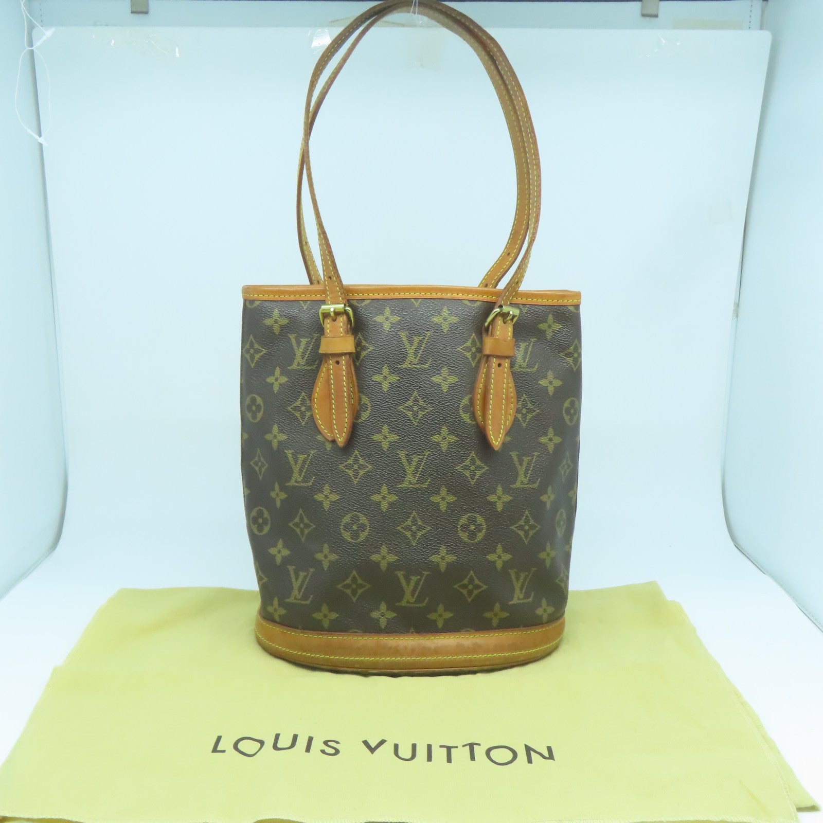 LOUIS VUITTON Monogram Bucket PM金扣肩背袋啡色