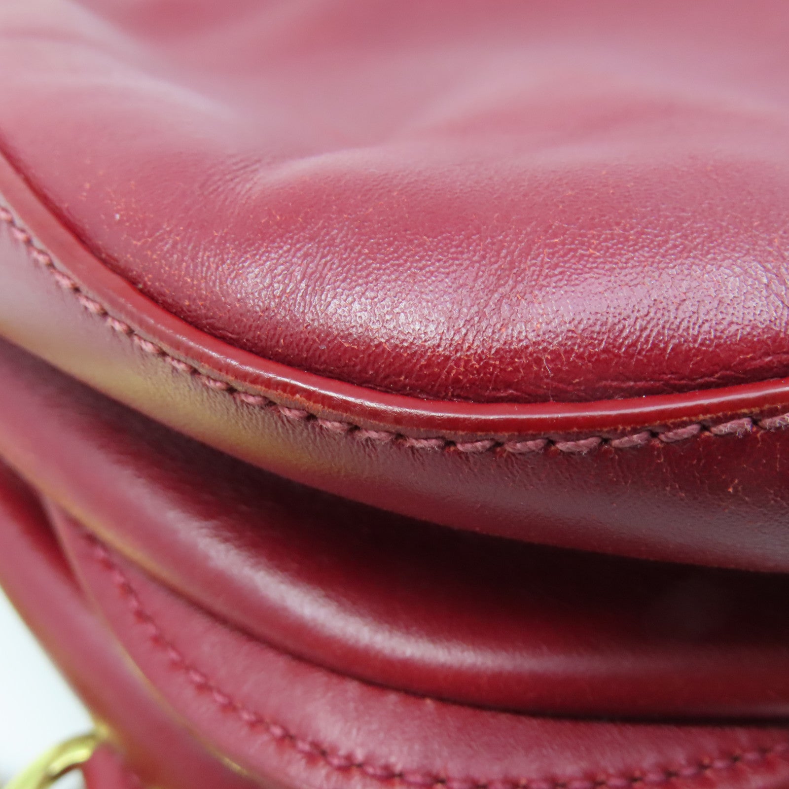 Miu Miu 牛皮皮革Shoulder Bag金扣鏈帶肩背袋紅色