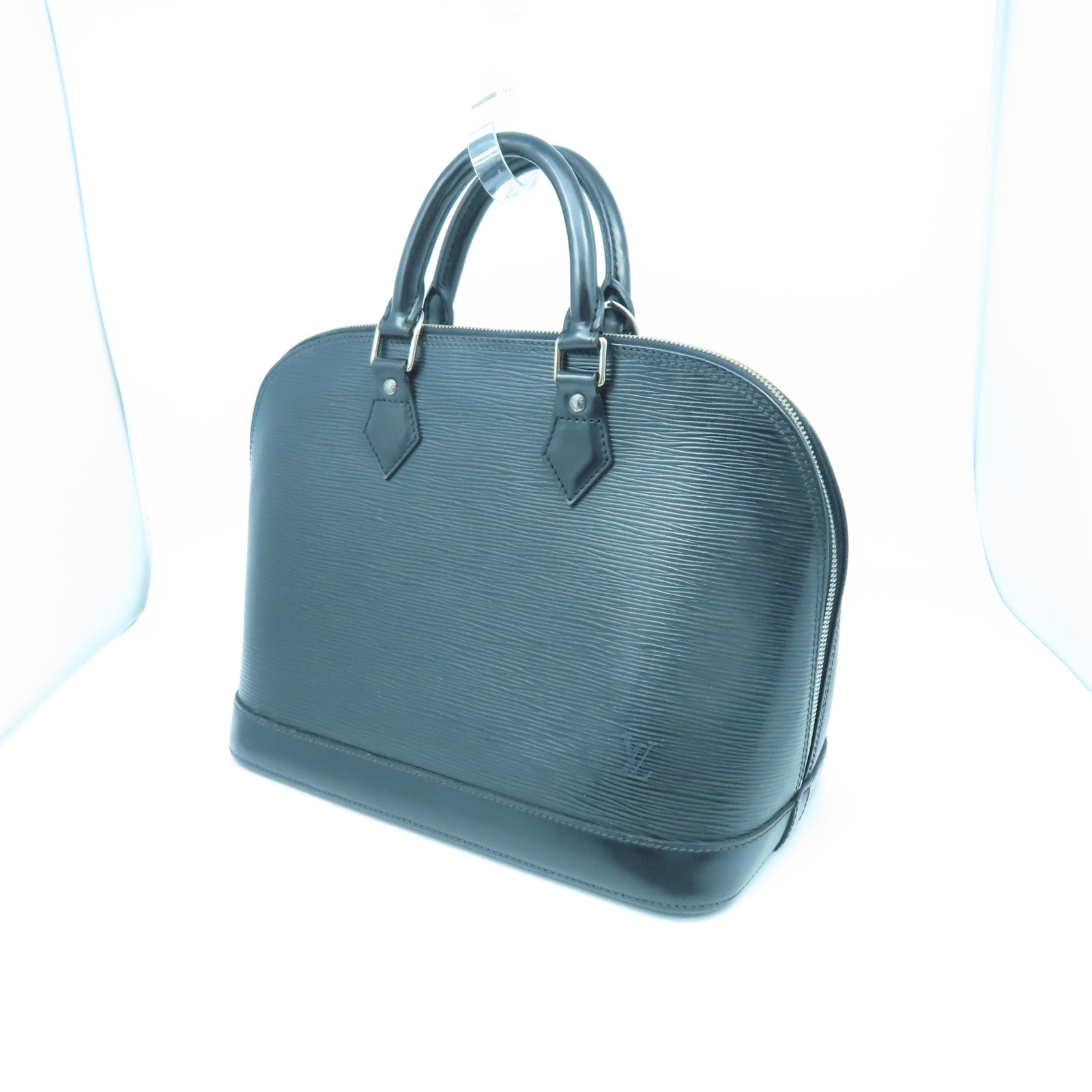 LOUIS VUITTON Epi Alma PM銀扣手挽袋黑色