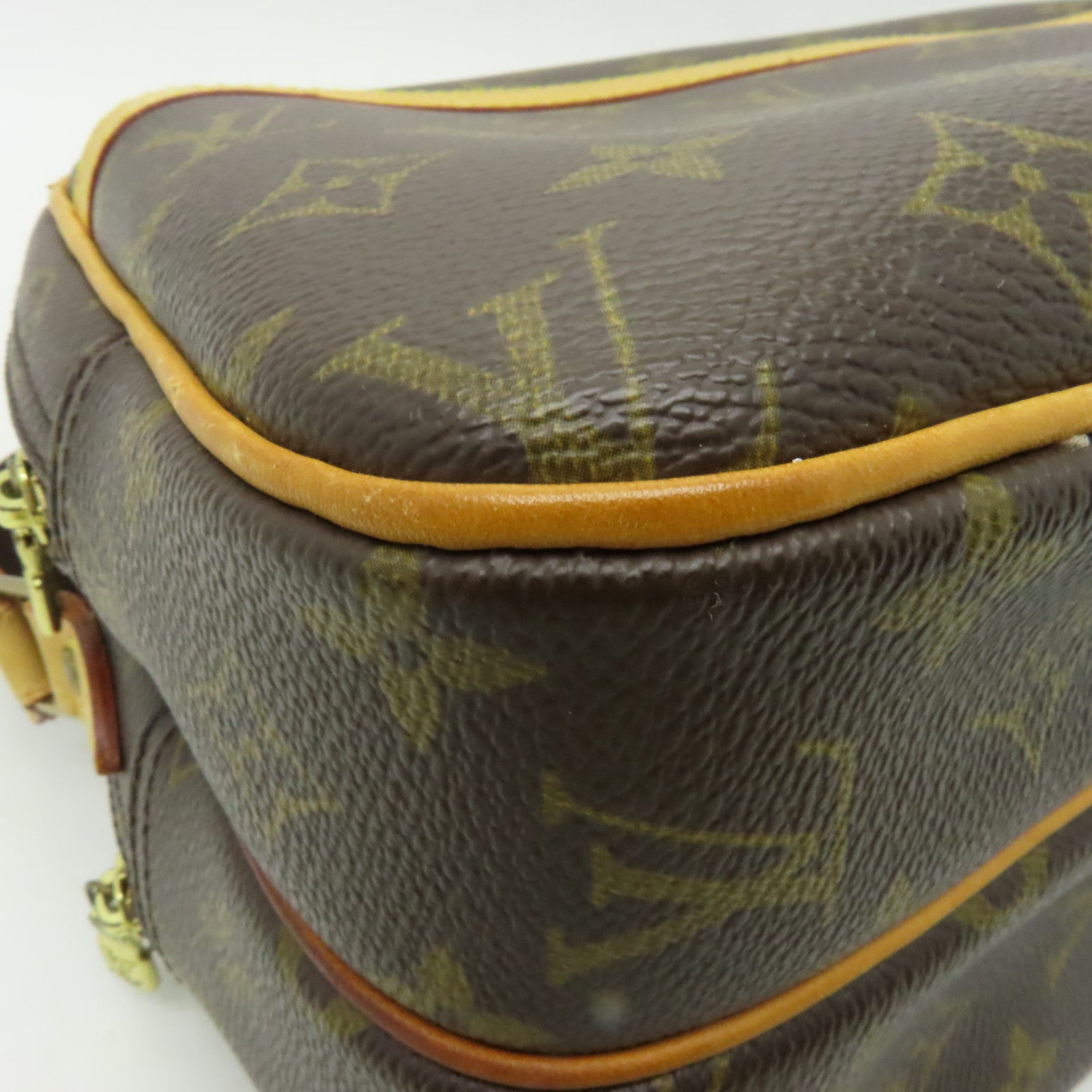 LOUIS VUITTON 【激減優惠】Monogram Reporter金扣肩背袋棕色