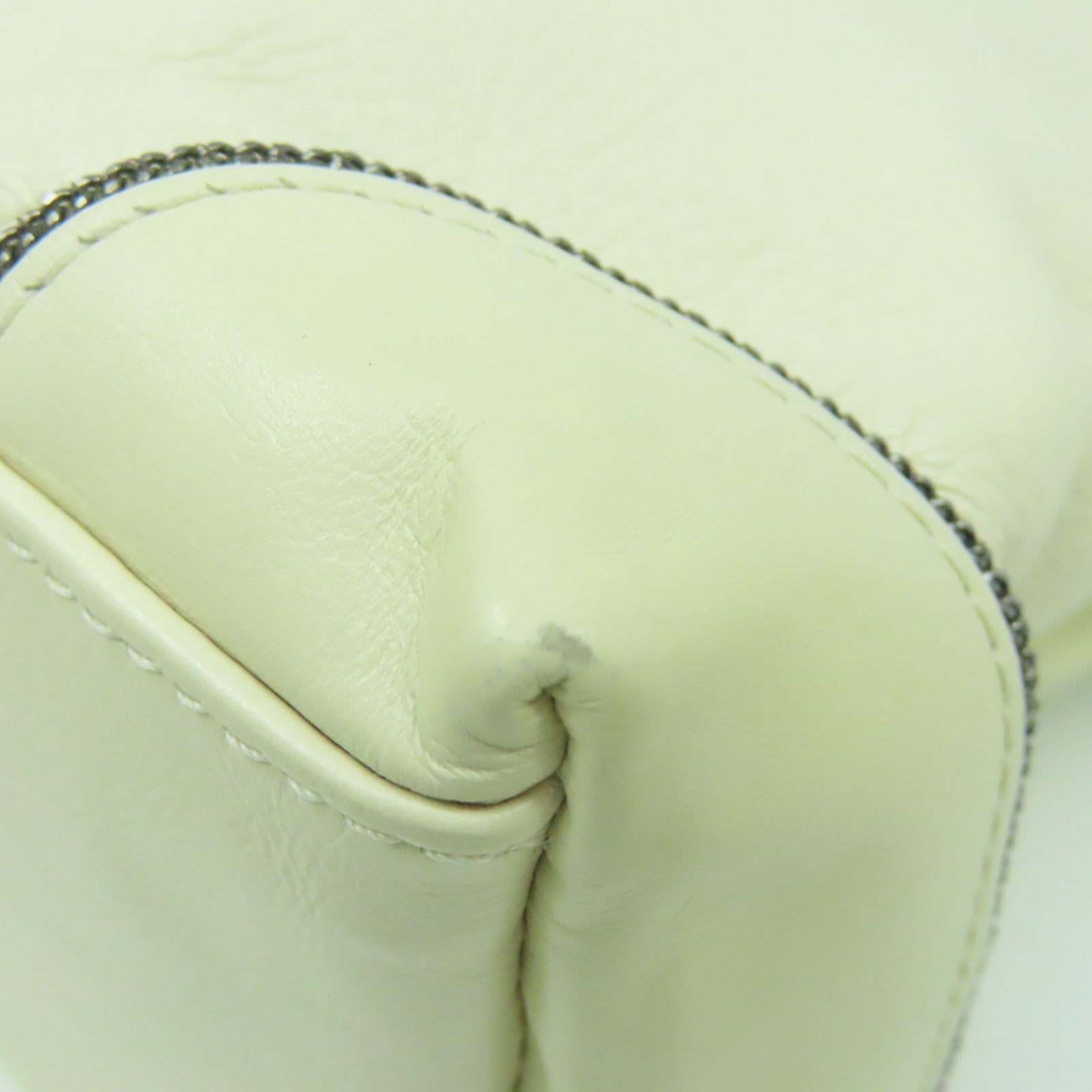 CHANEL 【激減優惠】羊皮皮革2 Way Shoulder Bag銀扣手挽肩背兩用袋米色