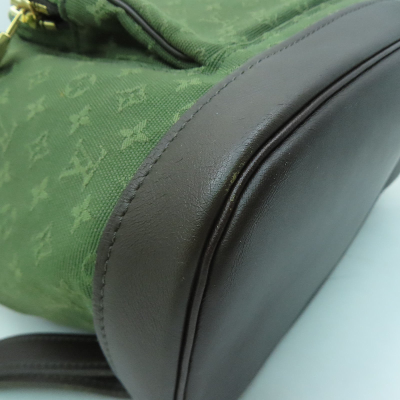 LOUIS VUITTON Monogram Mini Montsouris GM金扣背包綠色