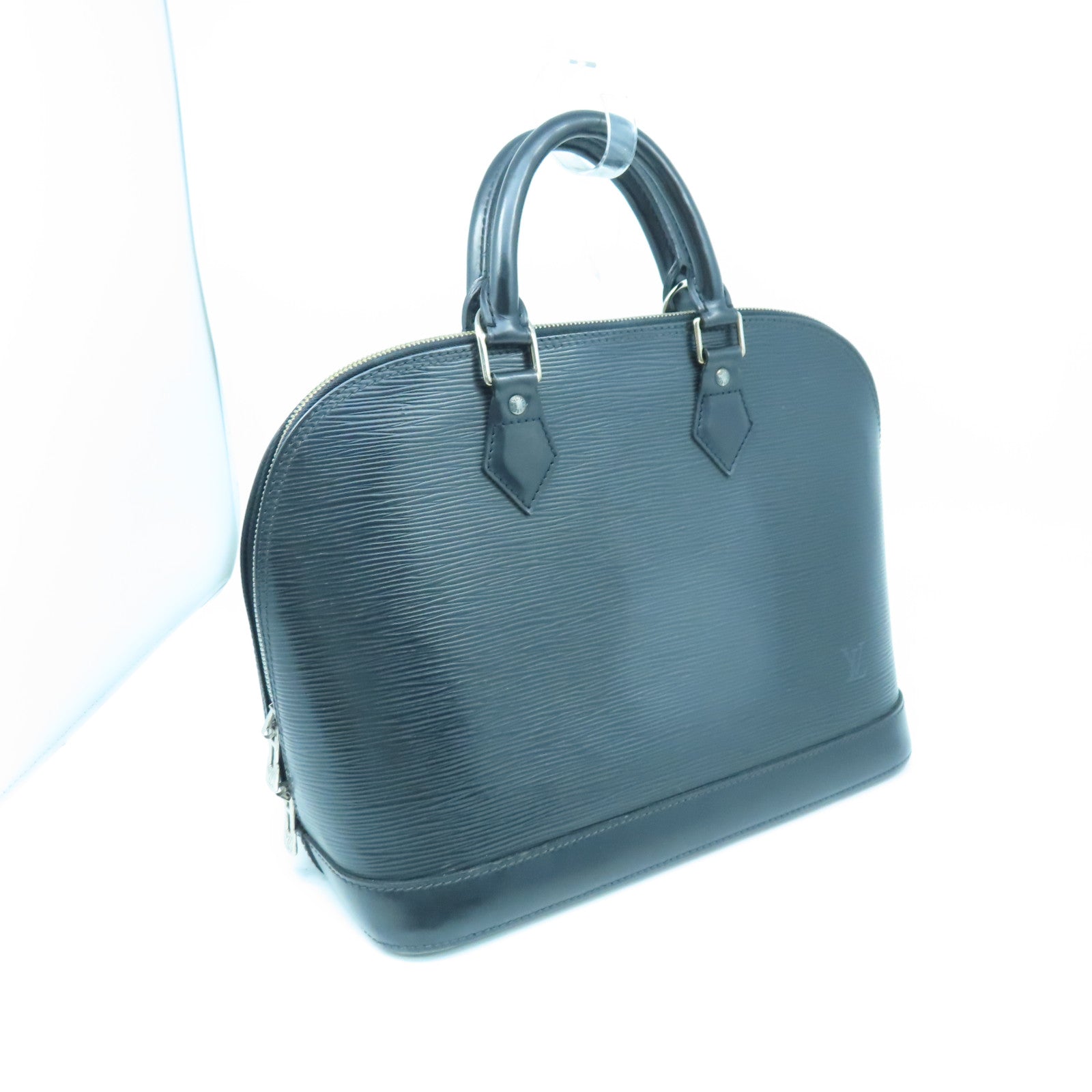 LOUIS VUITTON Epi Alma PM銀扣手挽袋黑色
