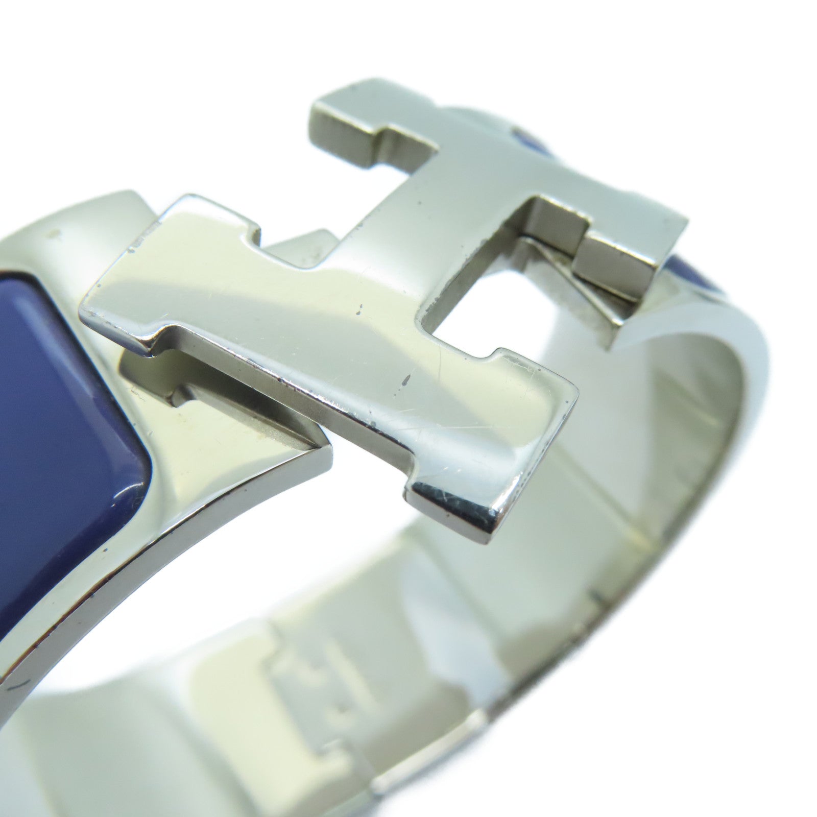 HERMES 【激減優惠】金屬Clic-Clac H Bracelet銀扣手鐲紫色
