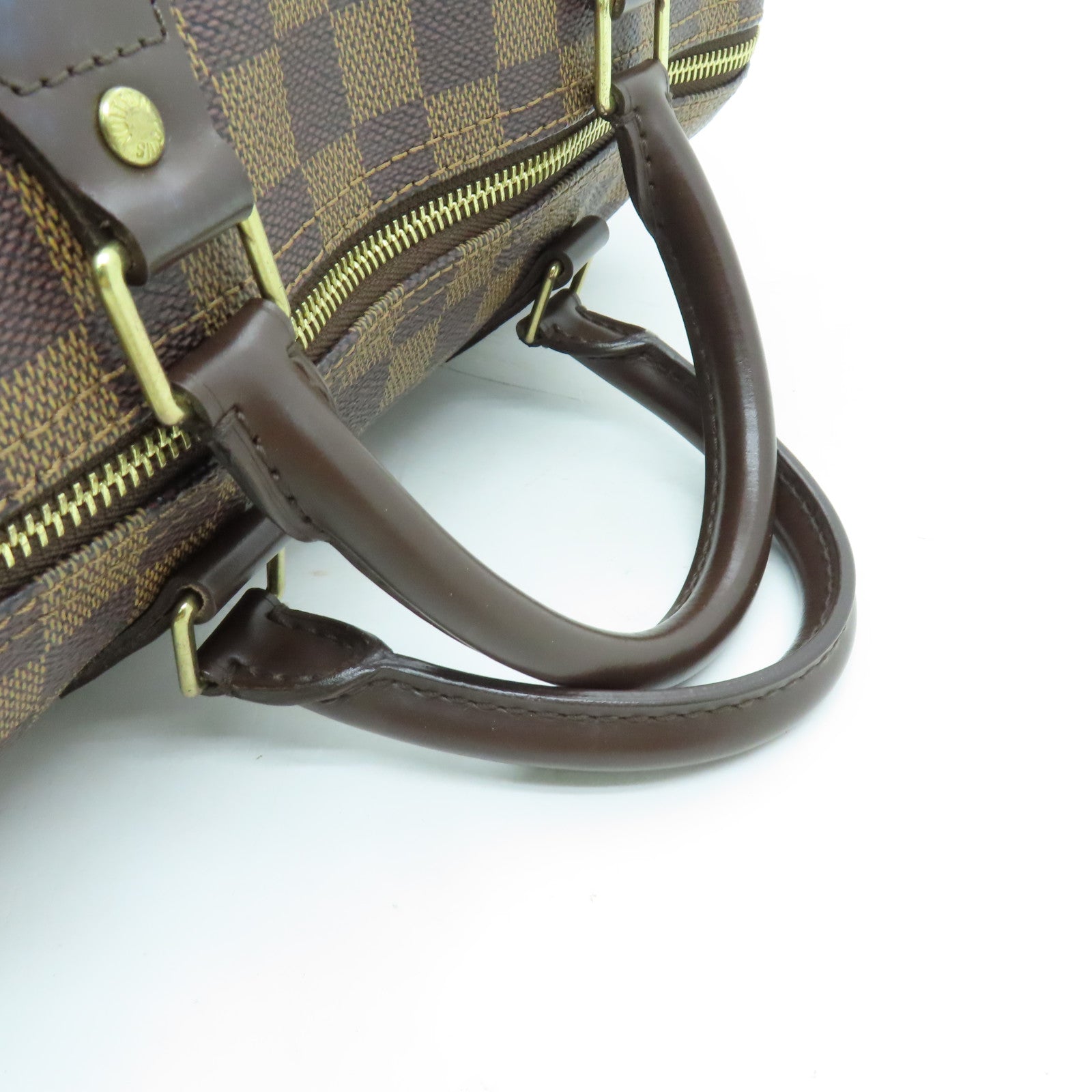 LOUIS VUITTON Damier Speedy 30金扣手挽袋啡色