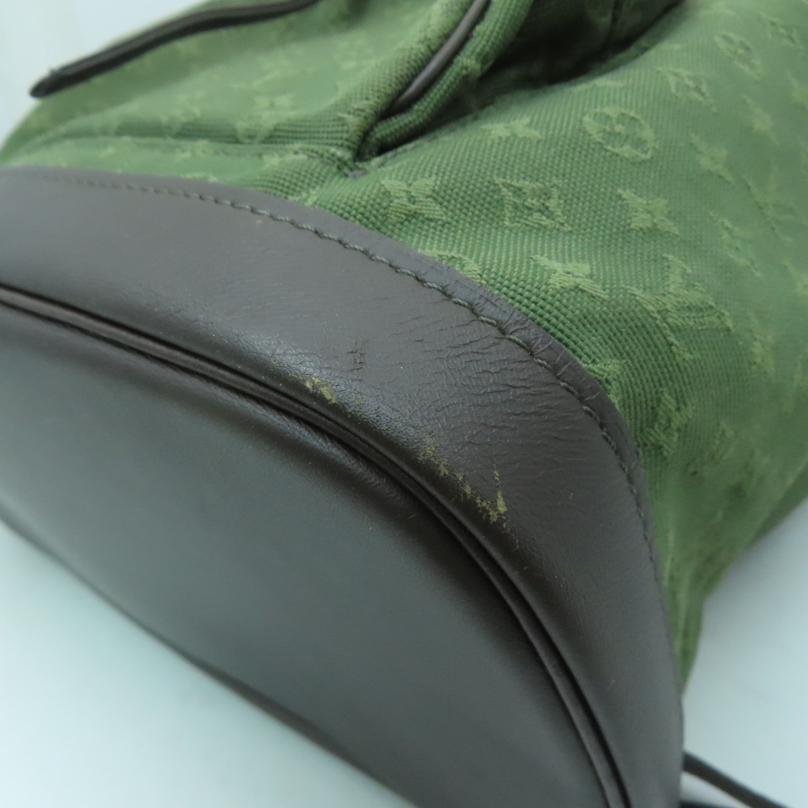 LOUIS VUITTON Monogram Mini Montsouris GM金扣背包綠色