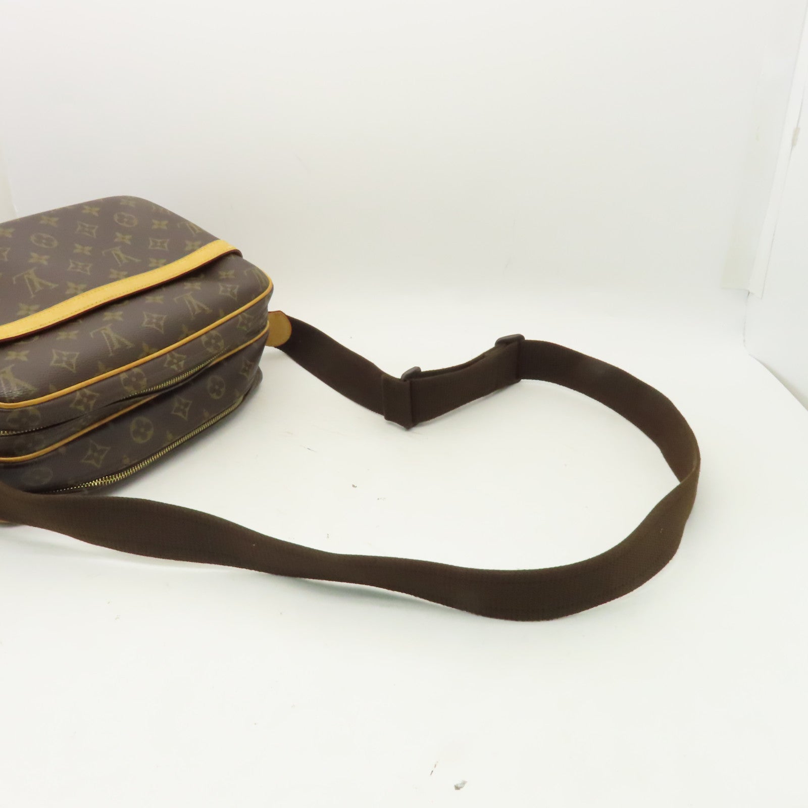 LOUIS VUITTON 【激減優惠】Monogram Reporter金扣肩背袋棕色