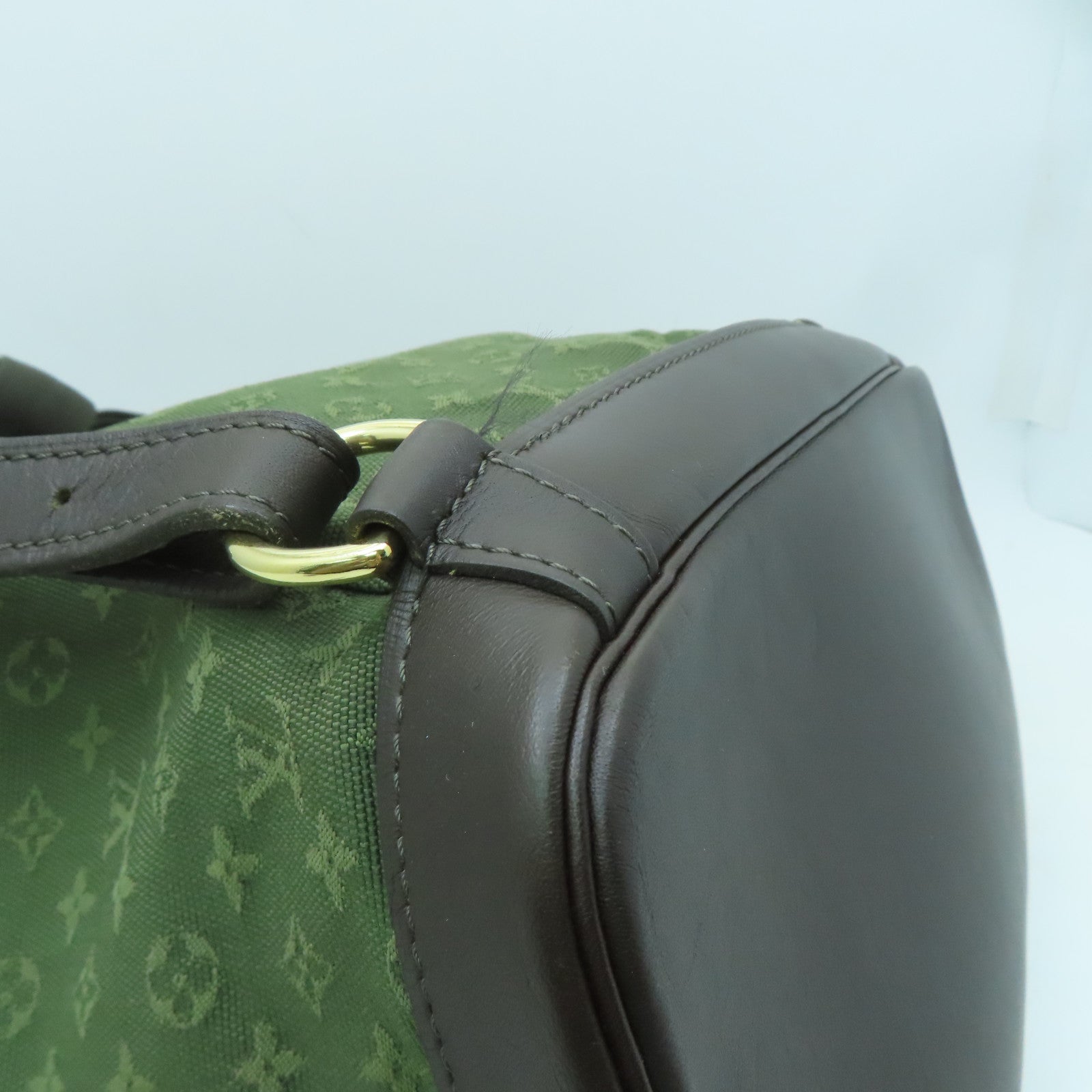 LOUIS VUITTON Monogram Mini Montsouris GM金扣背包綠色