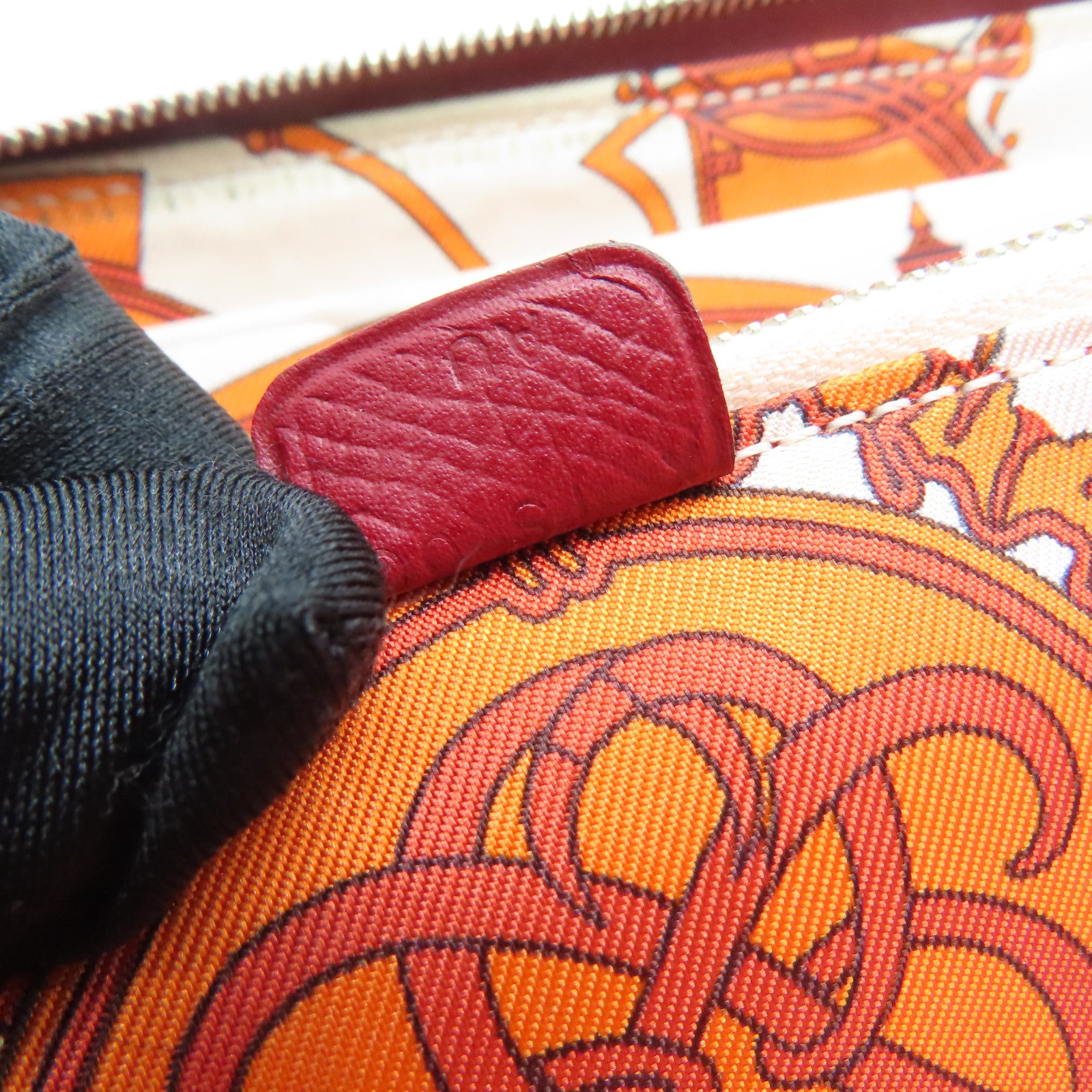 HERMES Epsom皮革Silk In Long Wallet銀扣長錢包紅色