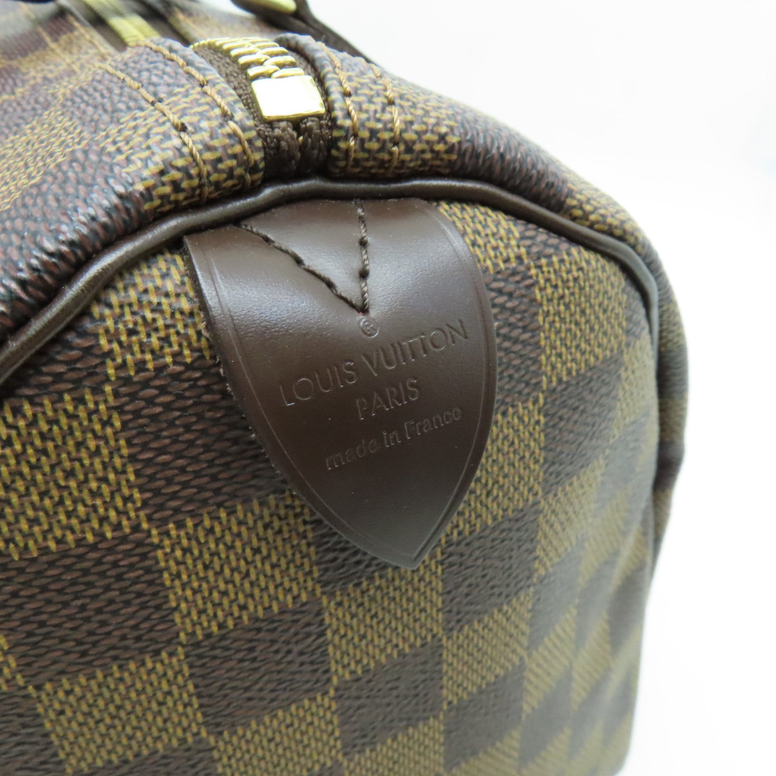 LOUIS VUITTON Damier Speedy 30金扣手挽袋啡色