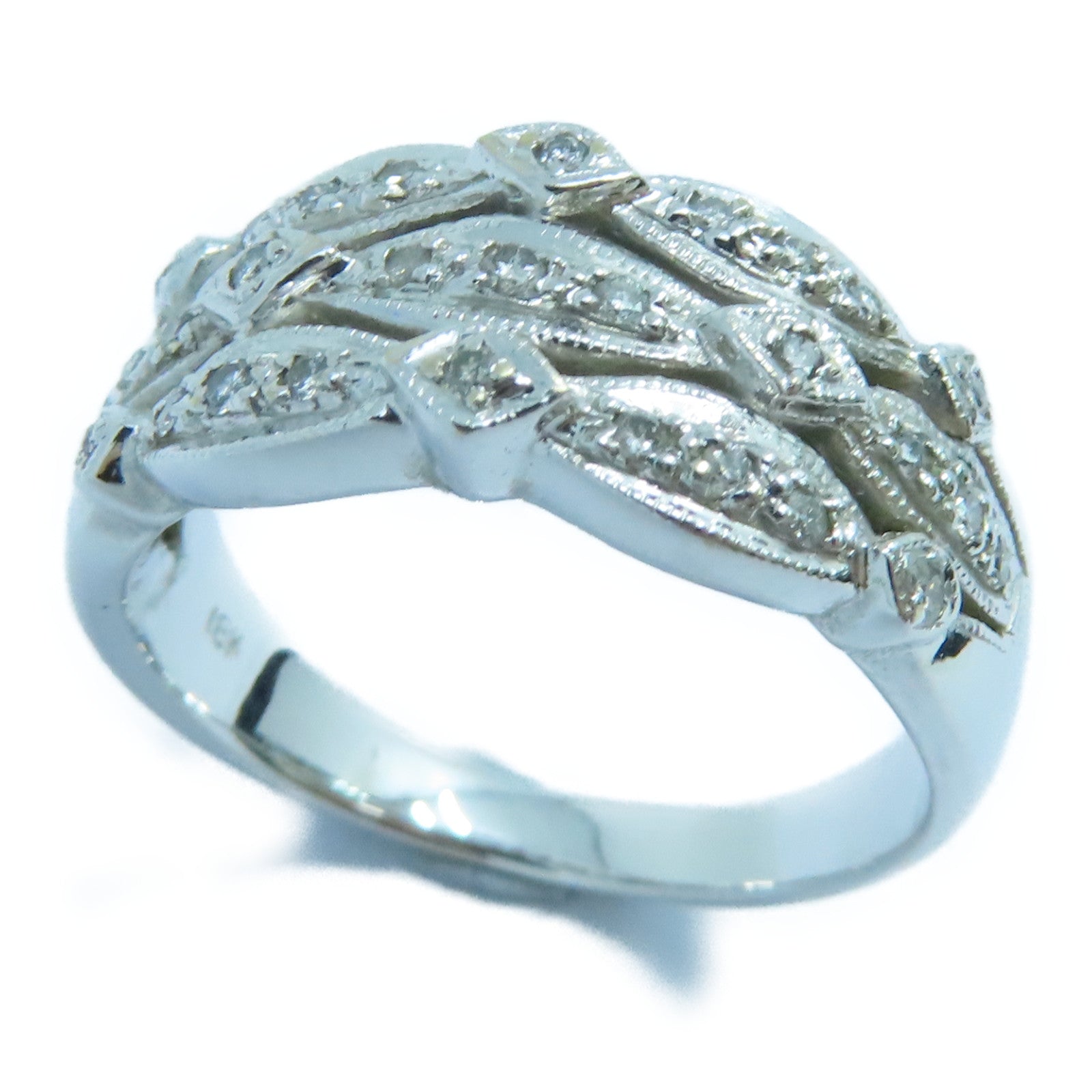 JEWELRY 【激減優惠】18K白金Diamond Ring鑽石戒指US#6銀色
