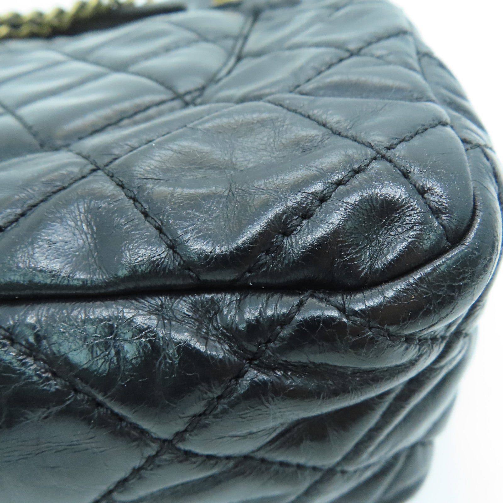 CHANEL 菱格牛皮皮革2 Way Shoulder Handbag金扣链带手挽肩背袋黑色