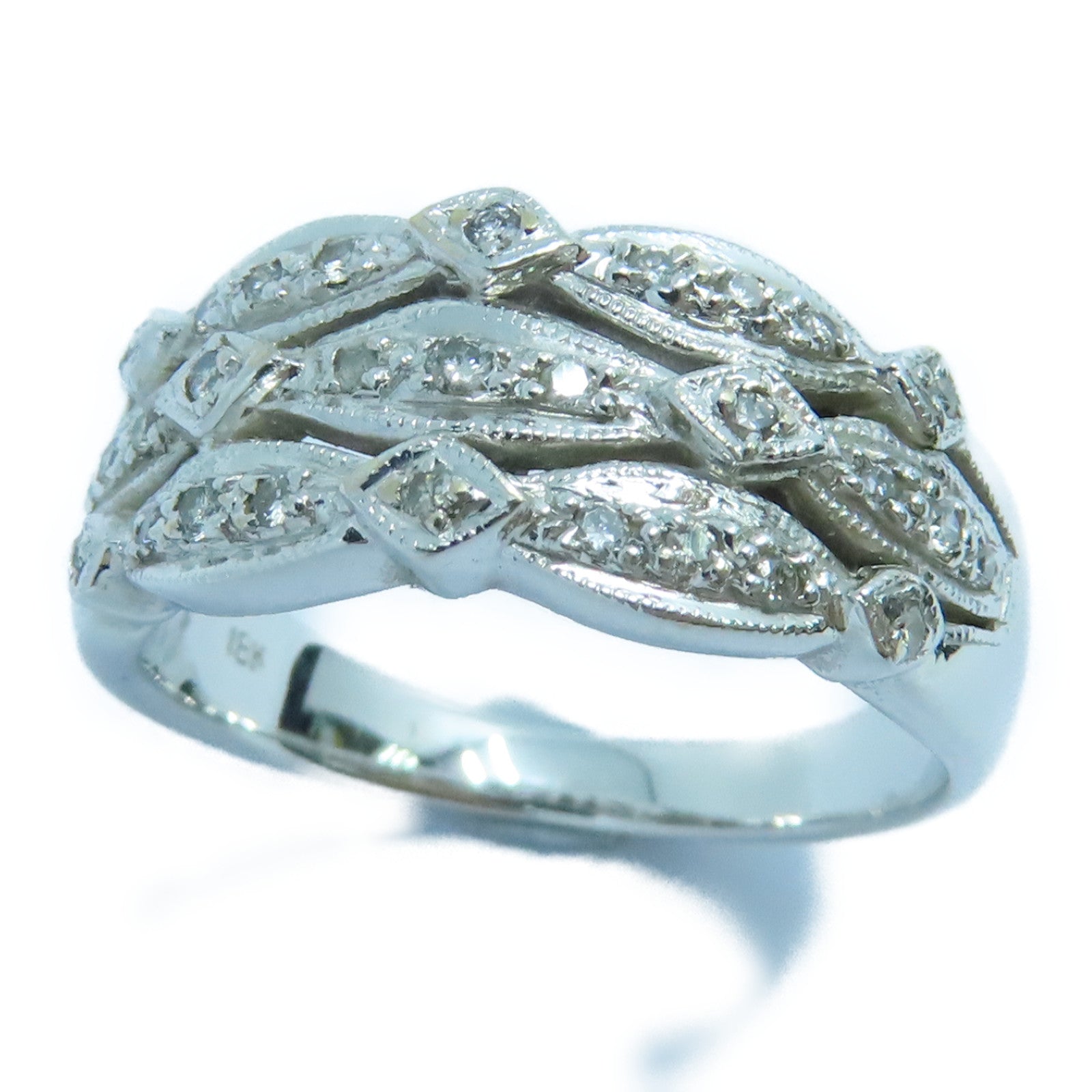 JEWELRY 【激減優惠】18K白金Diamond Ring鑽石戒指US#6銀色