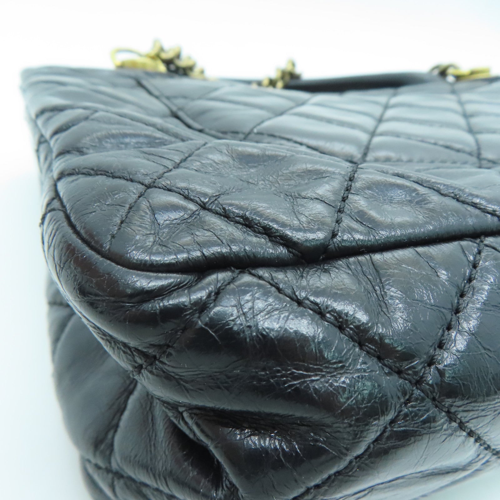 CHANEL 菱格牛皮皮革2 Way Shoulder Handbag金扣链带手挽肩背袋黑色