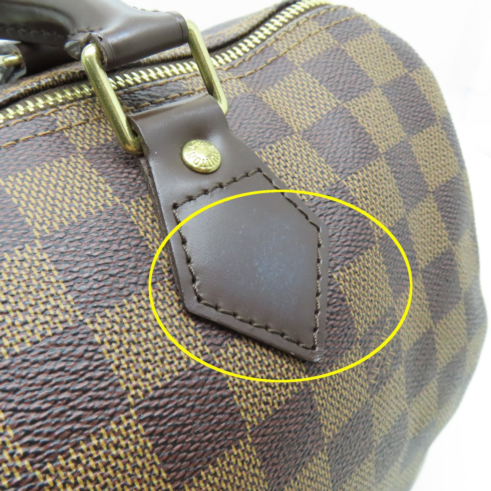 LOUIS VUITTON Damier Speedy 30金扣手挽袋啡色