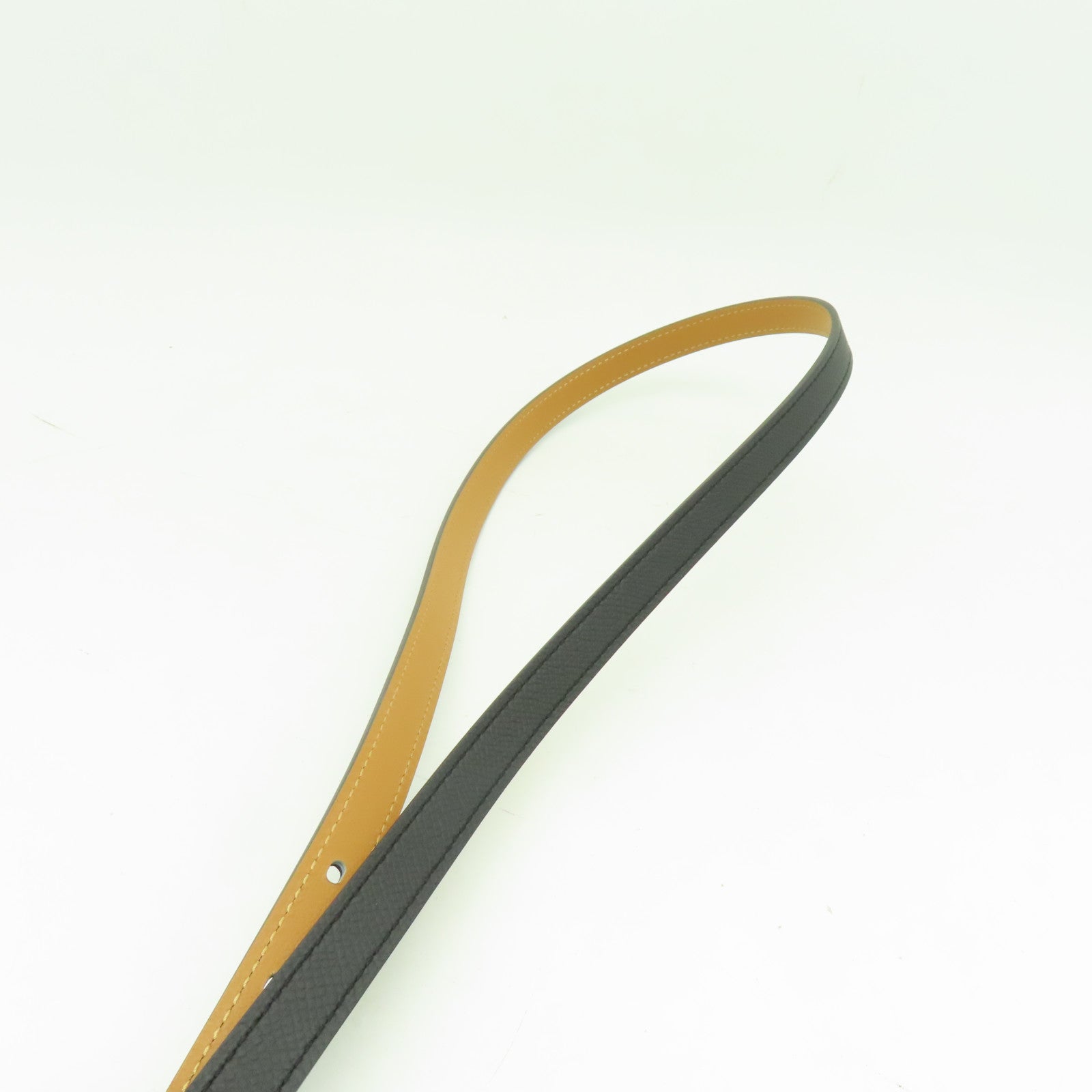 HERMES Epsom皮革Pop H Belt 85cm金扣腰帶黑色