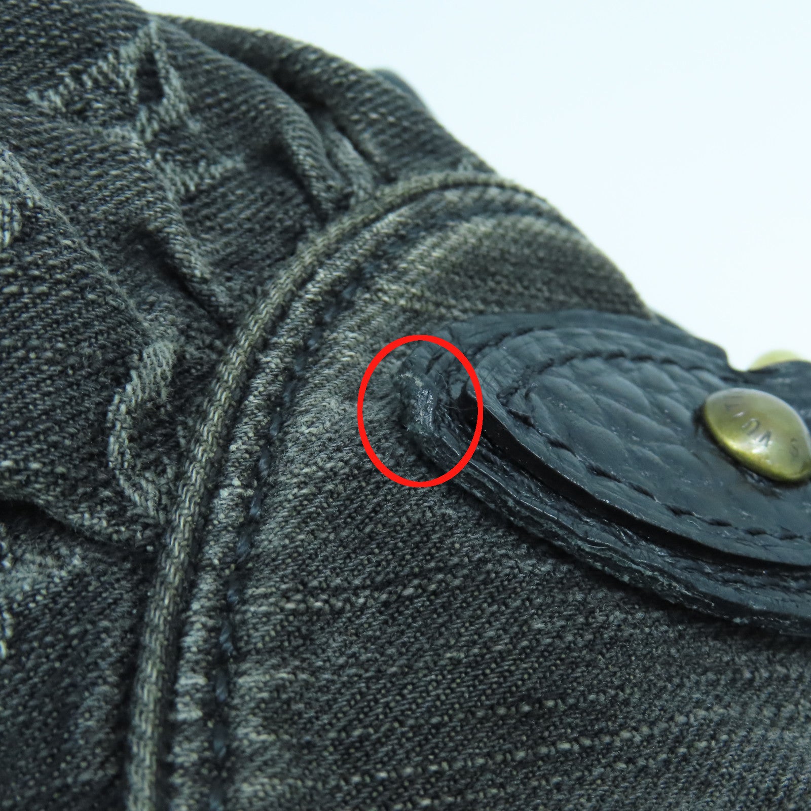 LOUIS VUITTON Monogram Denim Neo Cabby MM金扣手挽肩背兩用袋黑色