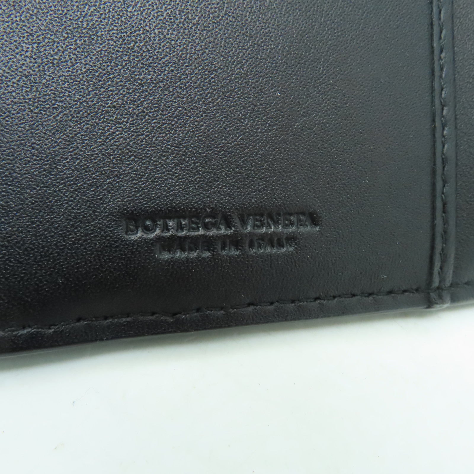 BOTTEGA VENETA 織紋皮革Wallet銀扣錢包黒色