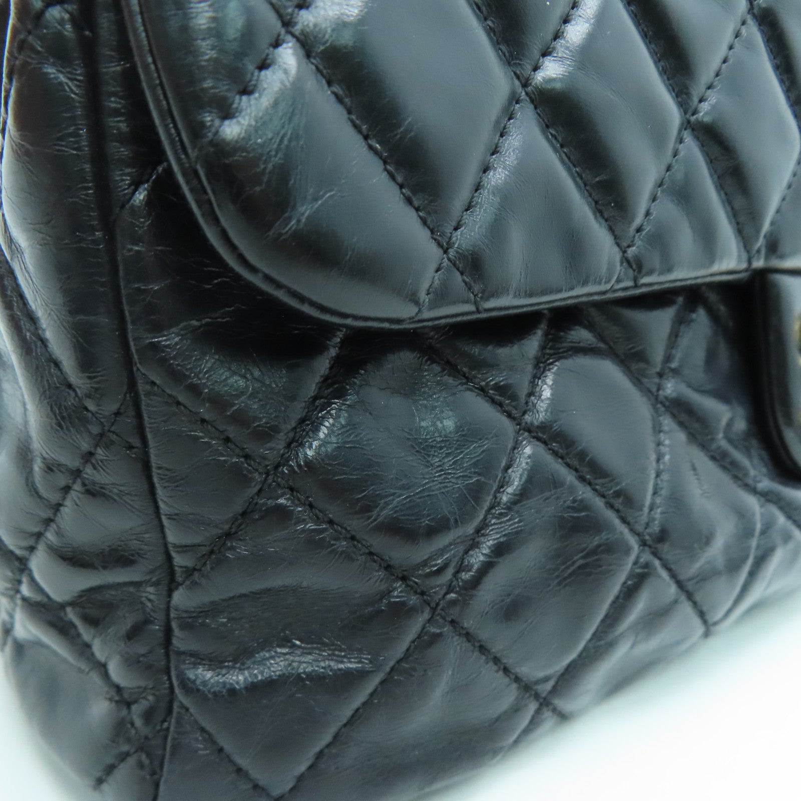 CHANEL 菱格牛皮皮革2 Way Shoulder Handbag金扣链带手挽肩背袋黑色
