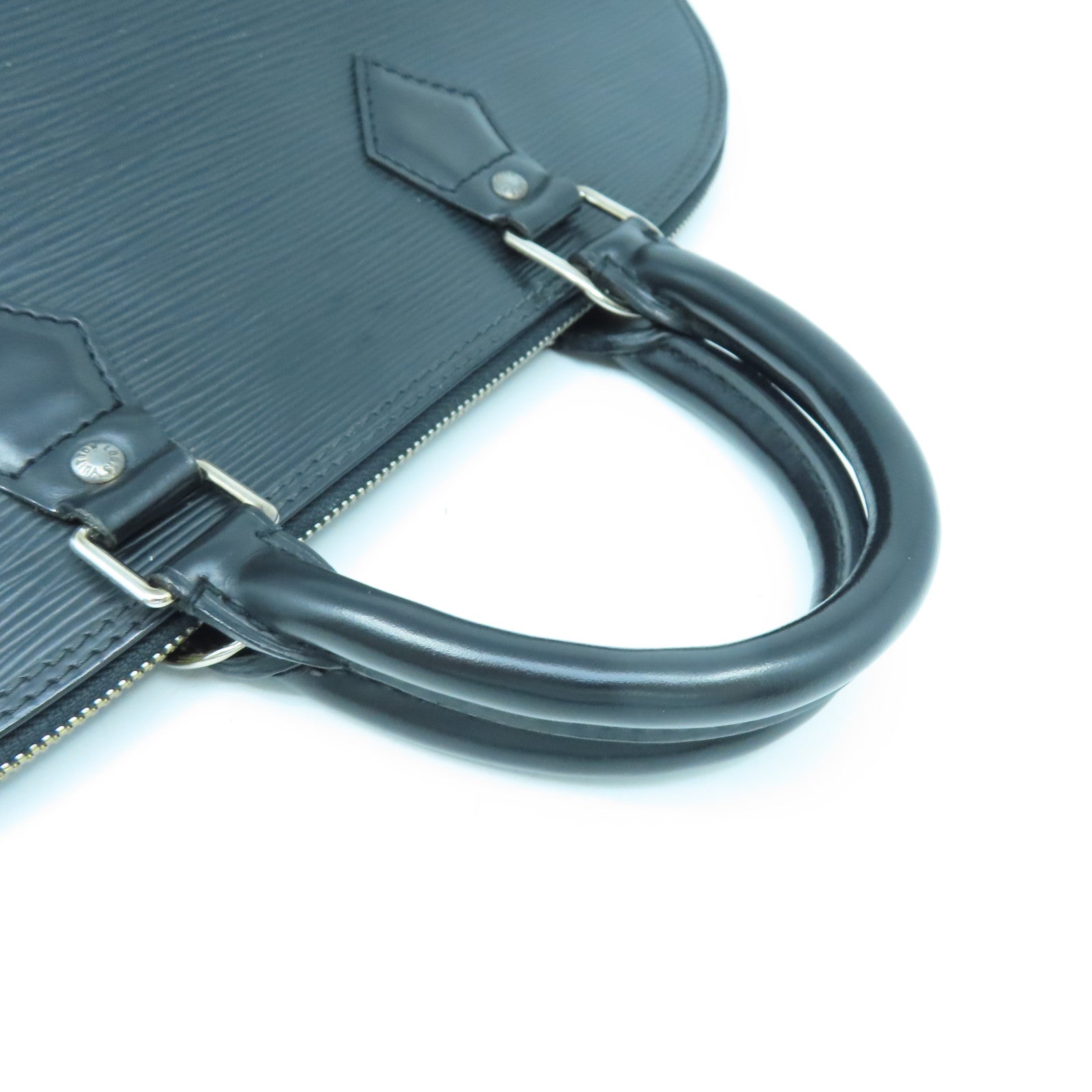 LOUIS VUITTON Epi Alma PM銀扣手挽袋黑色