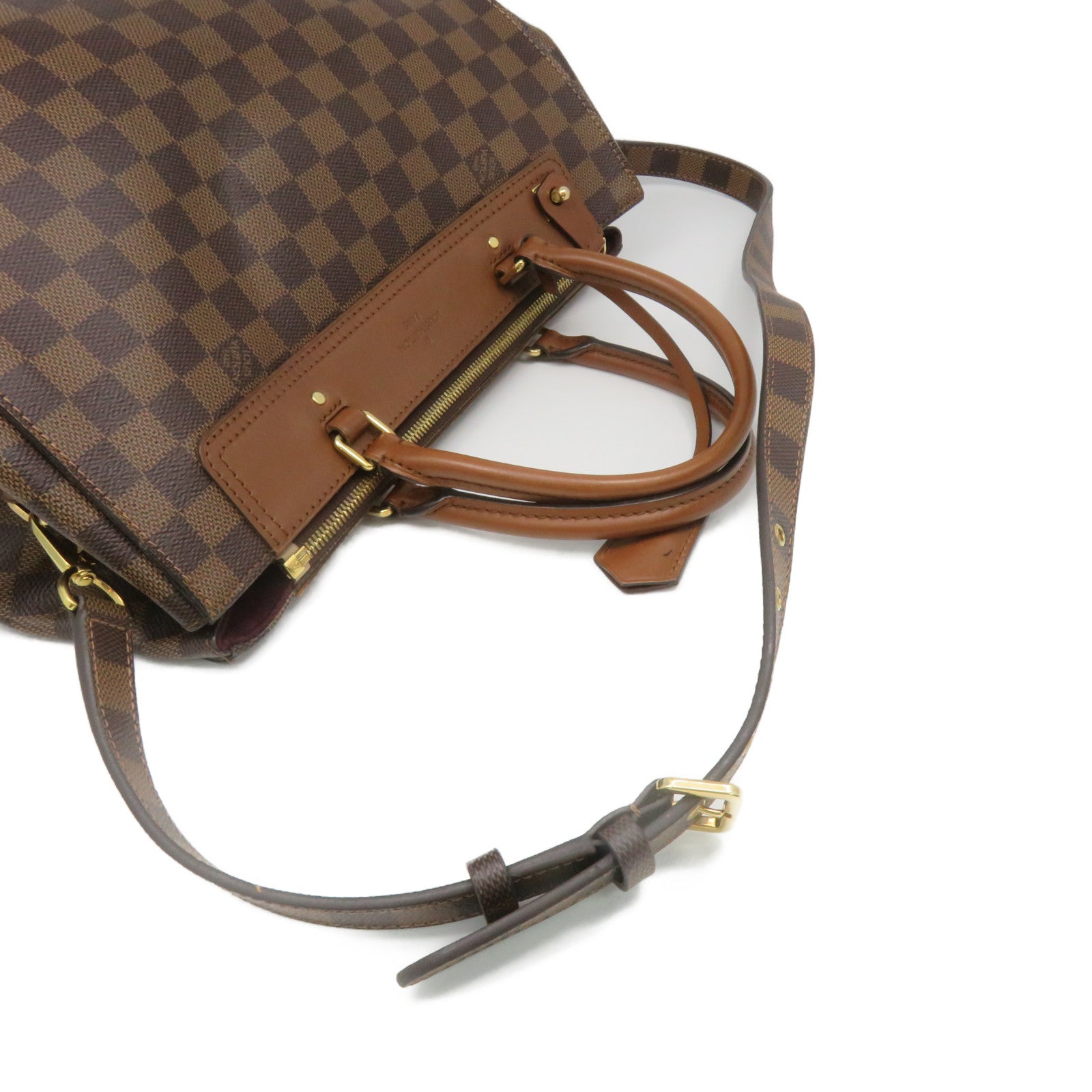 LOUIS VUITTON Damier Greenwich 2Way Shoulder Bag Handle Shoulder Bag Brown
