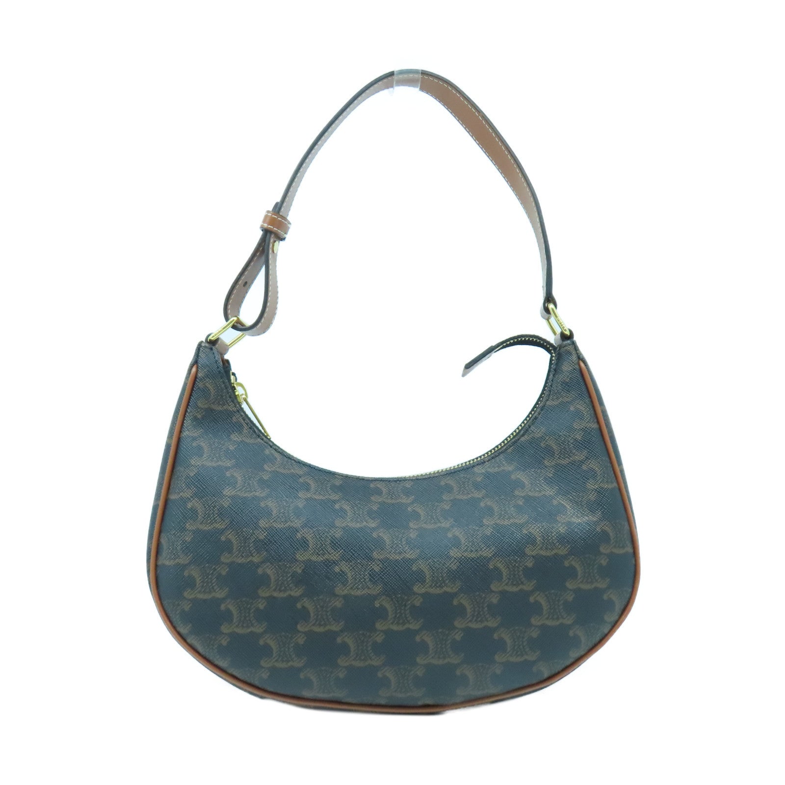CELINE 塗層帆布Ava Bag金扣肩背袋啡色
