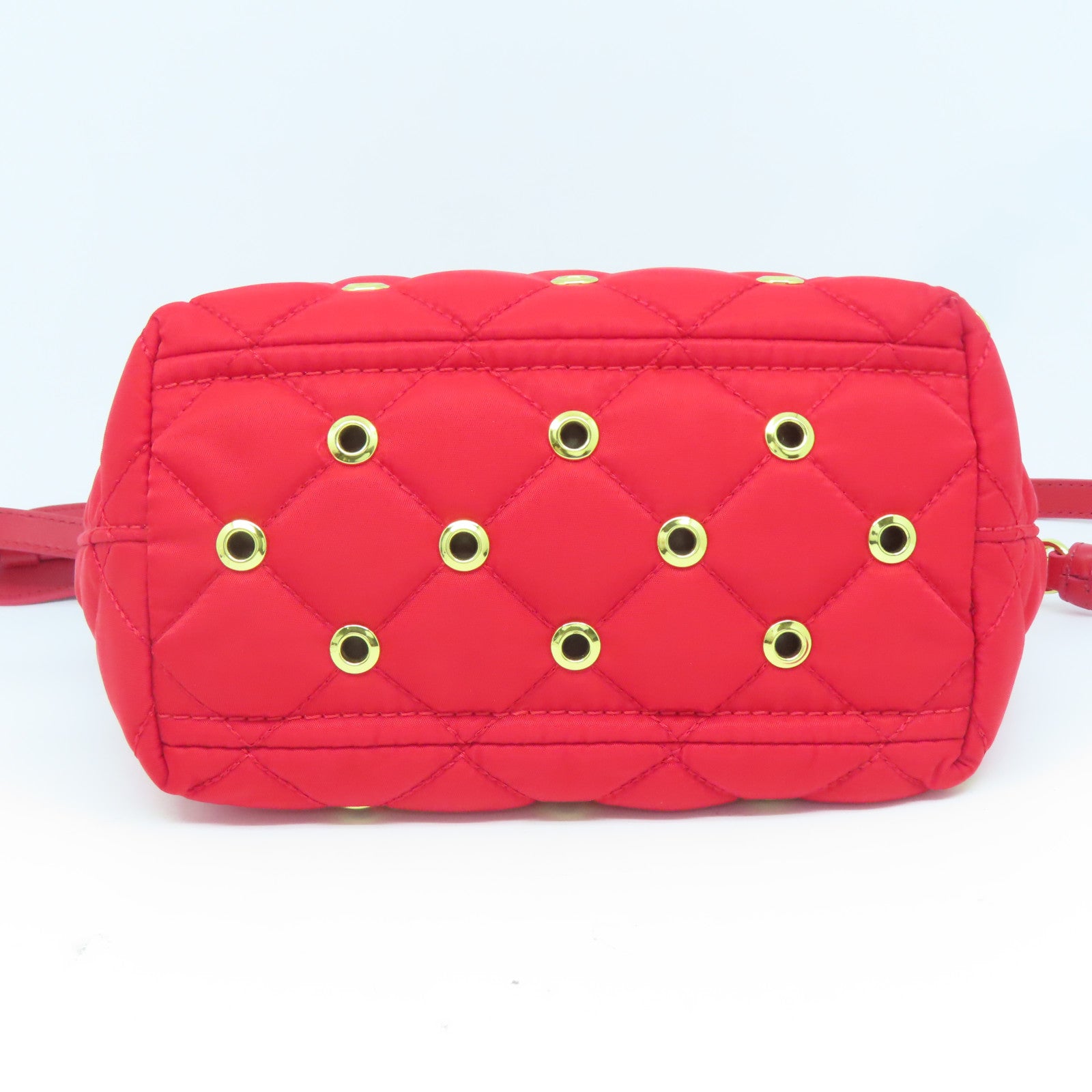 MOSCHINO 尼龍Shoulder Bag金扣手挽肩背兩用袋紅色