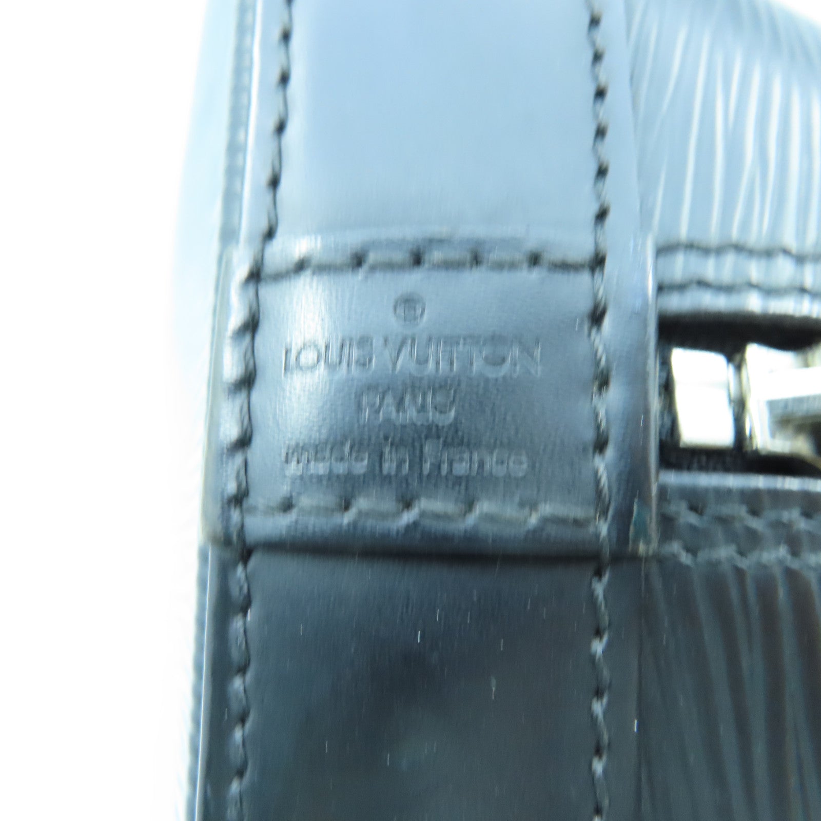 LOUIS VUITTON Epi Alma PM銀扣手挽袋黑色