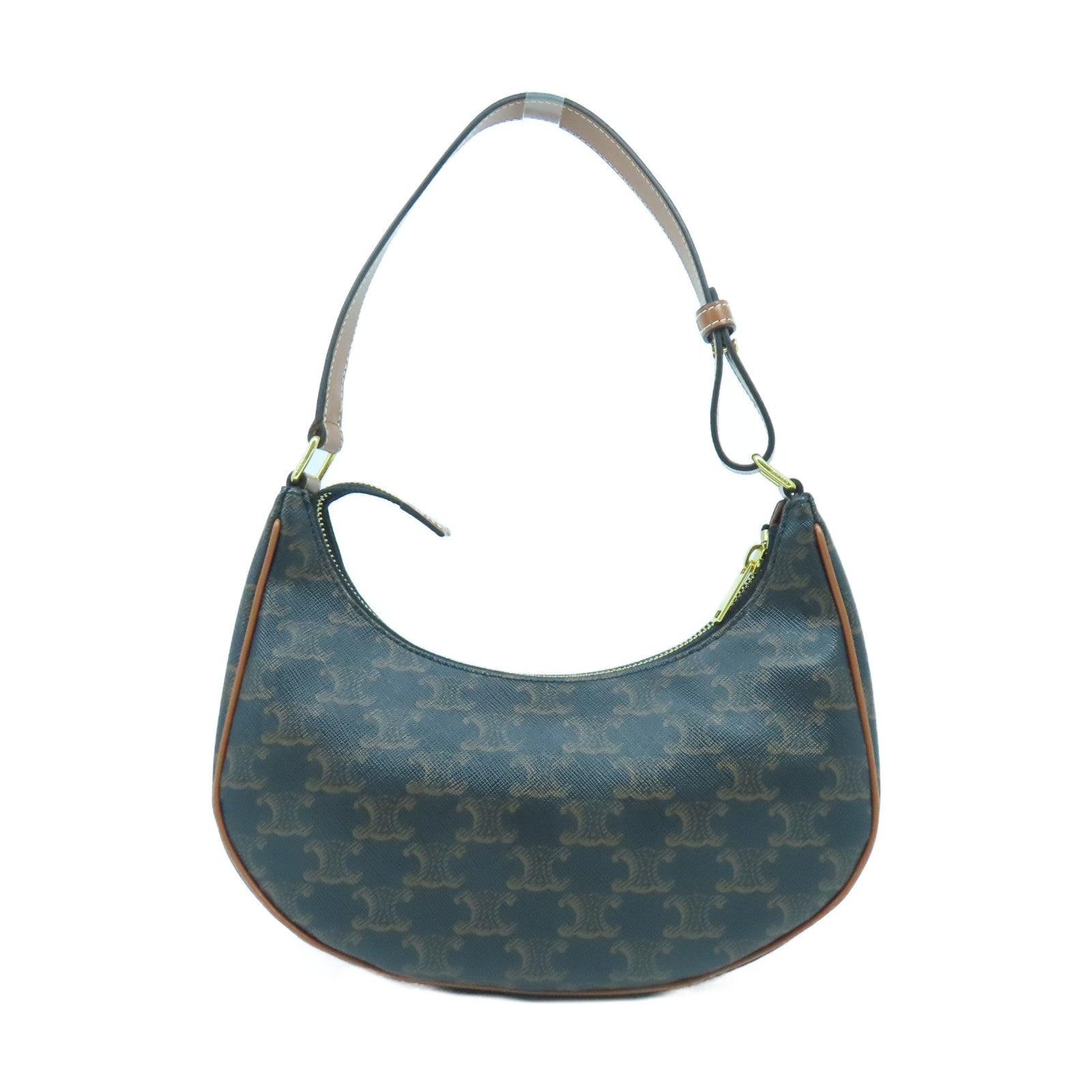 CELINE 塗層帆布Ava Bag金扣肩背袋啡色
