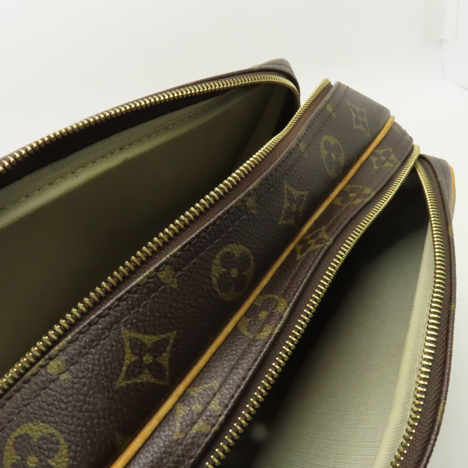 LOUIS VUITTON 【激減優惠】Monogram Reporter金扣肩背袋棕色