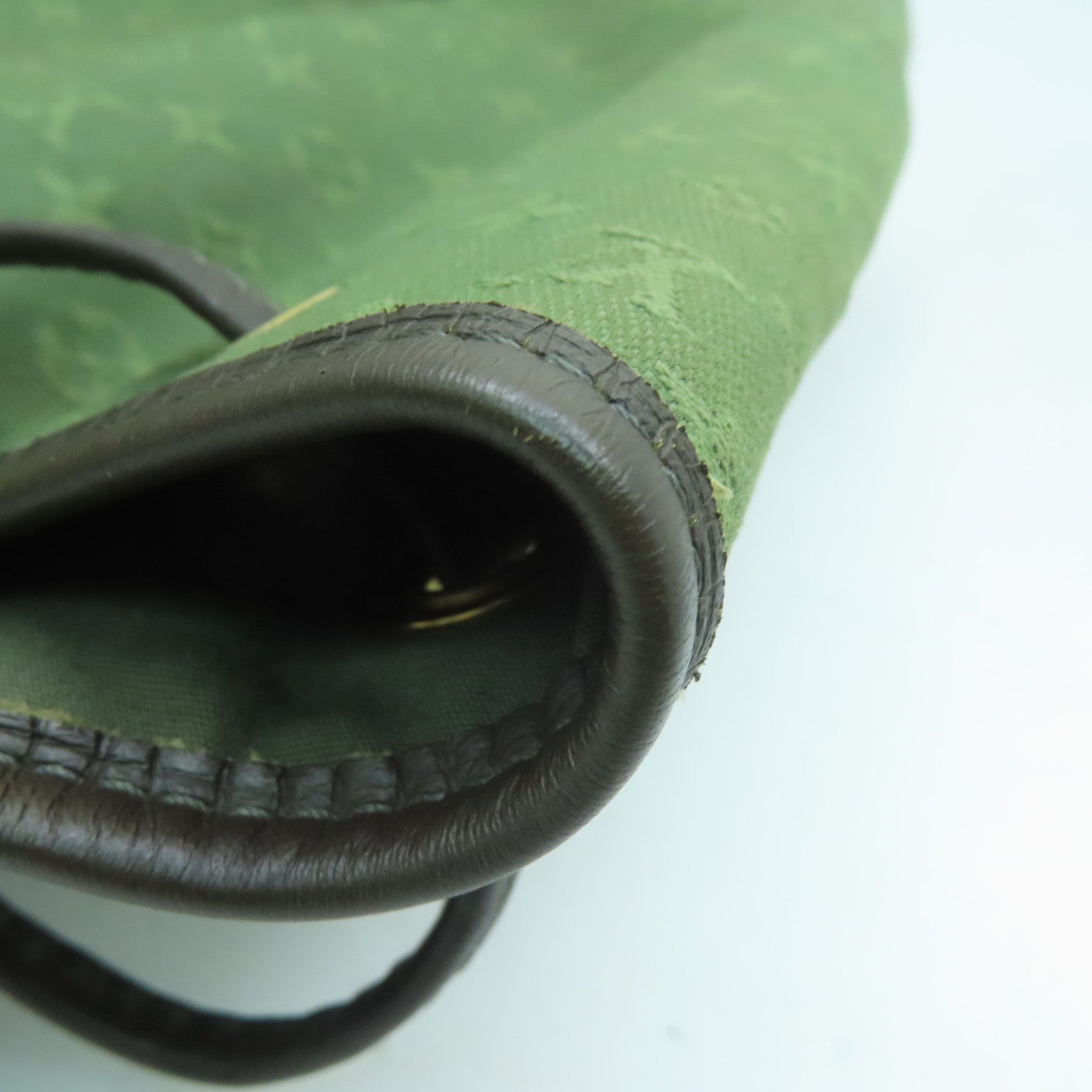 LOUIS VUITTON Monogram Mini Montsouris GM金扣背包綠色