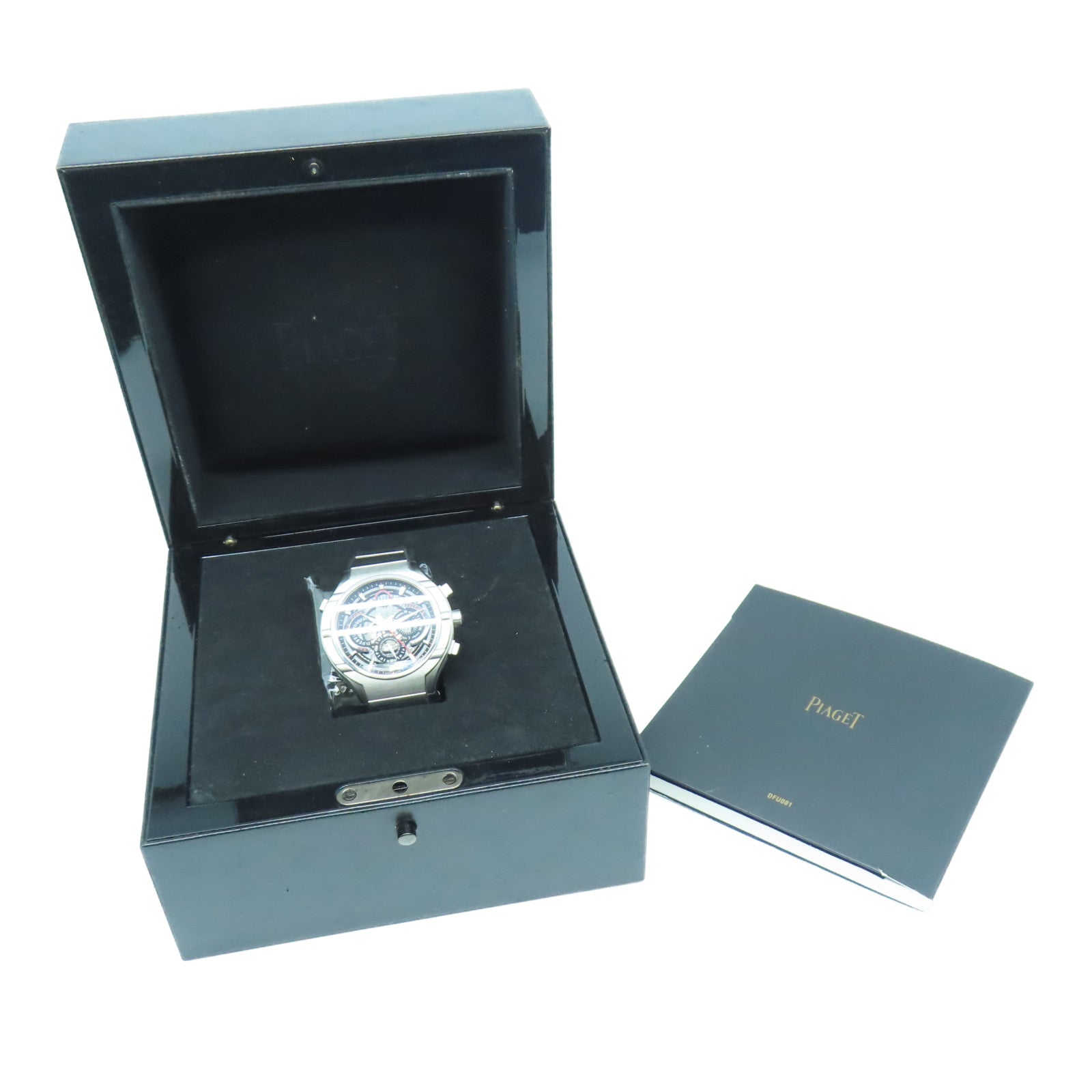 PIAGET Polo FortyFive 45mm Stainless Steel Watch Automatic Movement Black/Red