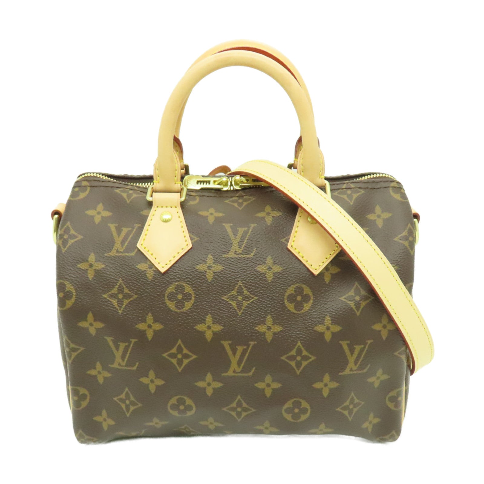 LOUIS VUITTON Monogram Speedy Bandouliere 25金扣手挽袋啡色