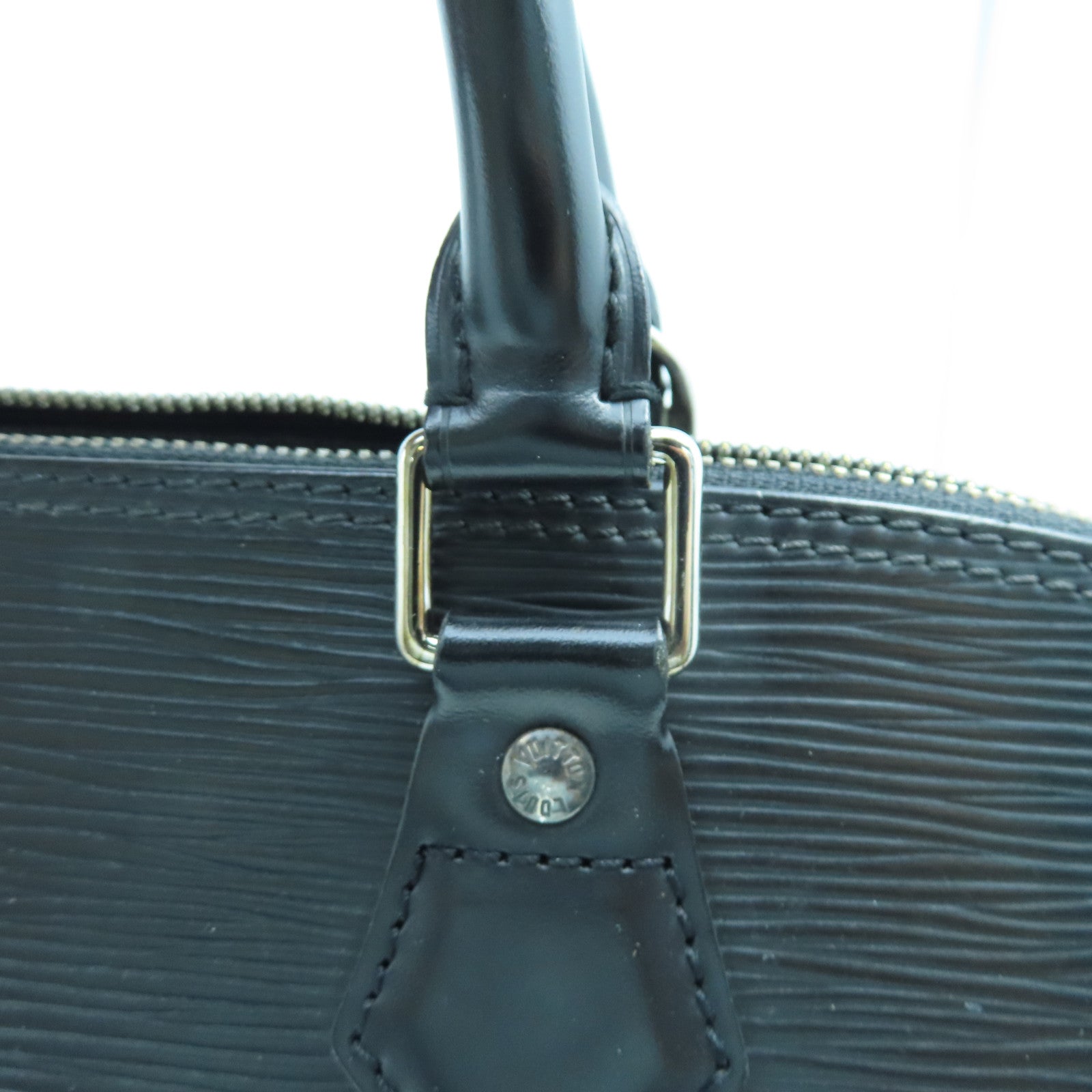 LOUIS VUITTON Epi Alma PM銀扣手挽袋黑色
