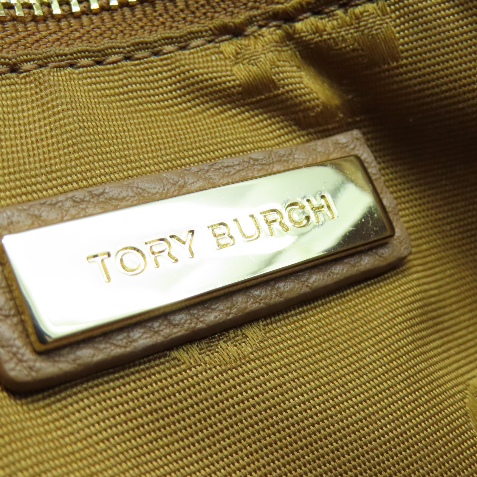 Tory Burch 牛皮皮革Shoulder Bag金扣肩背袋褐色