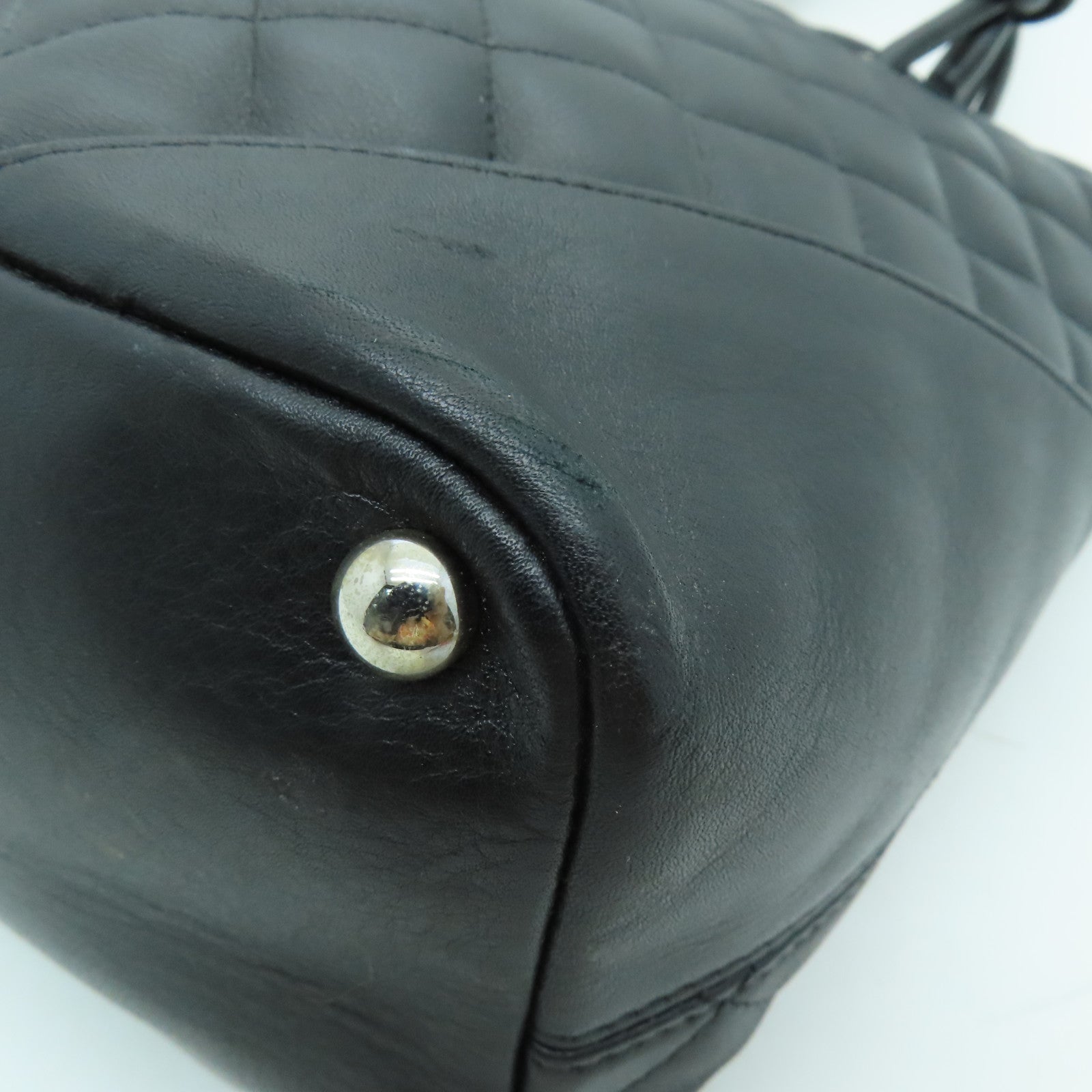CHANEL 菱格牛皮皮革Cambon Line Medium Tote Bag銀扣手挽袋黑色