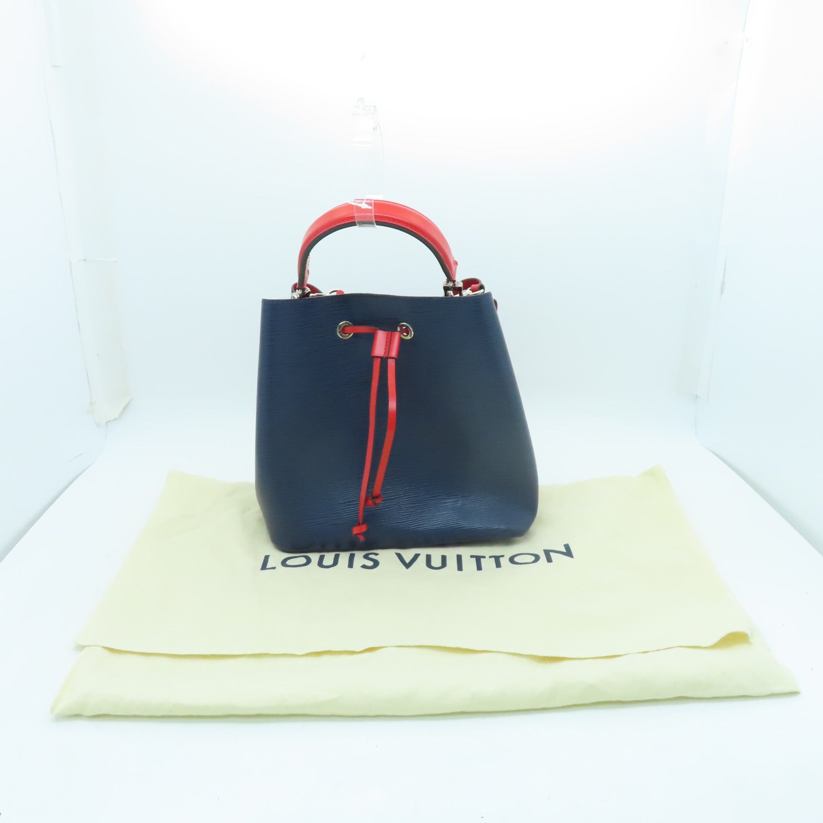 LOUIS VUITTON Epi Neo Noe MM銀扣肩背袋藍色/紅色